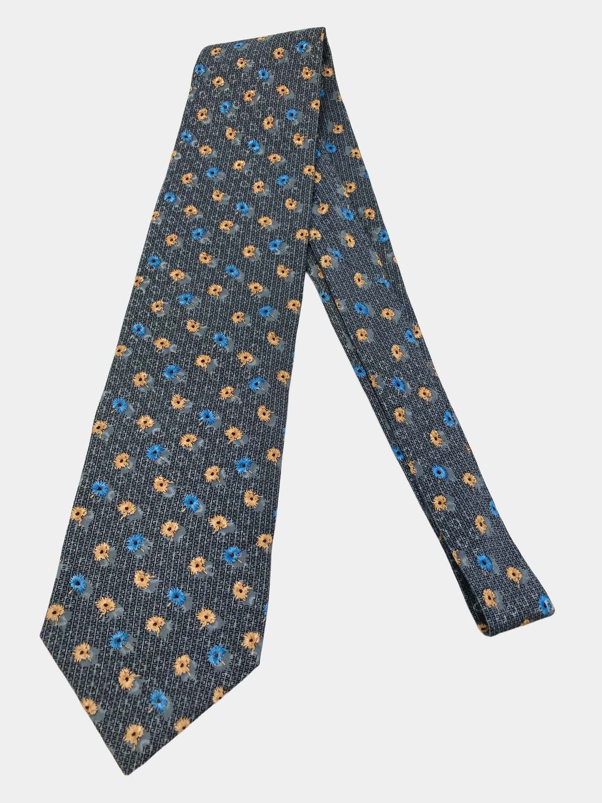 【中古】GIVENCHY ジバンシィ ネクタイ グレー 花柄・ボタニカル柄 その他総柄 メンズ