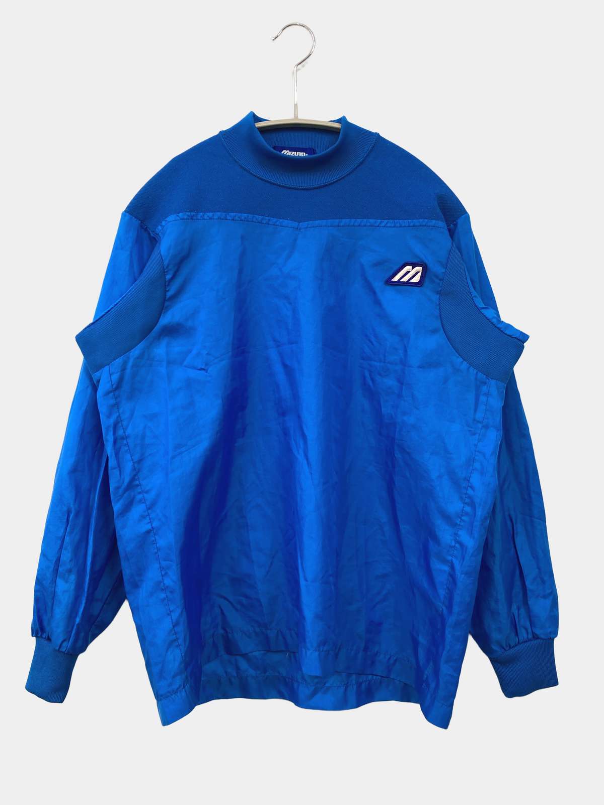 【中古】MIZUNO ミズノ Tシャツ/カットソー ブルー 無地 ワンポイント ミドル丈 長袖 タートルネック/ハイネック レディース
