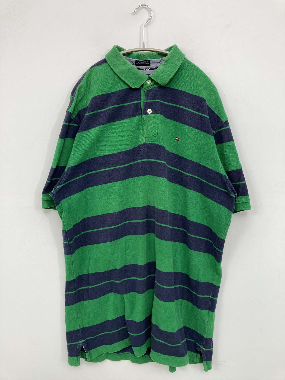 【中古】TOMMY HILFIGER トミーヒルフィガー ポロシャツ XL グリーン メンズ
