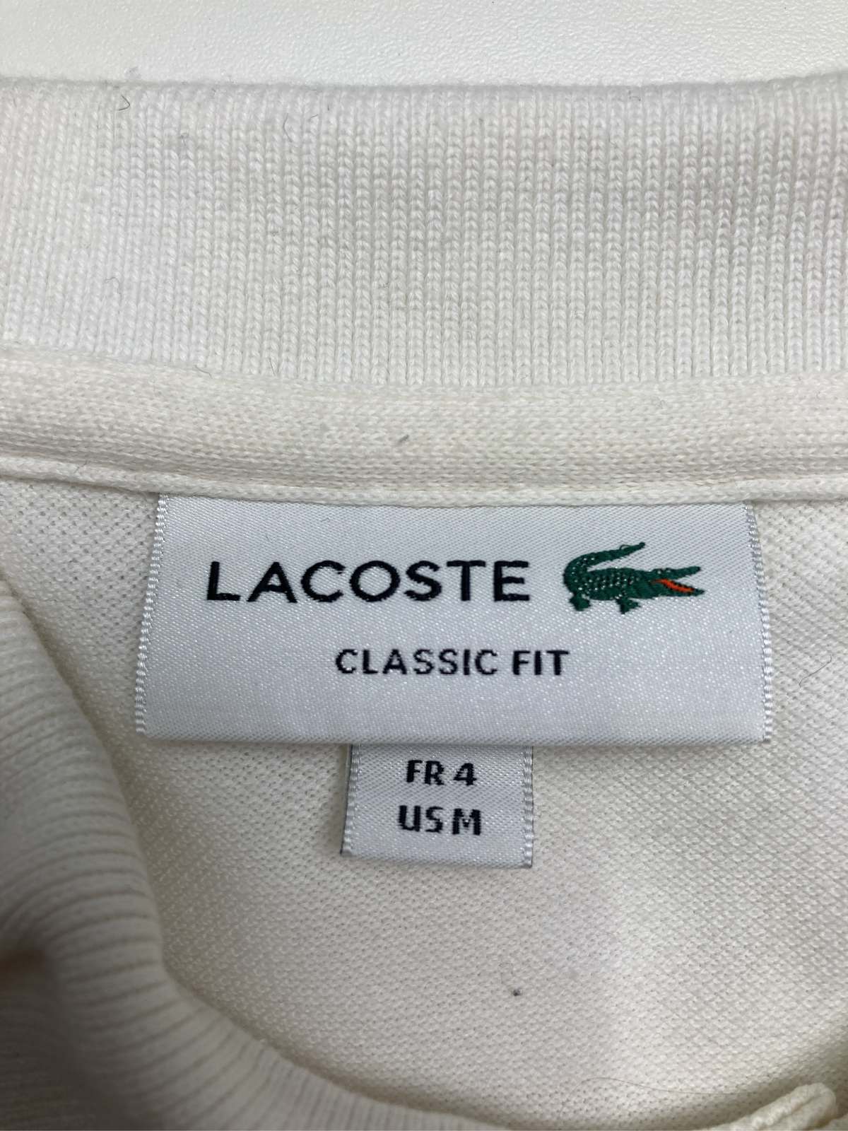 digdig 楽天市場店の【中古】LACOSTE ラコステ ポロシャツ FR 4/US M ホワイト メンズ｜アングル3