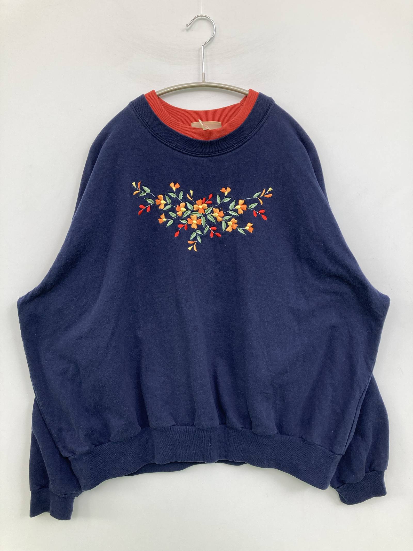乐天商城 - 【中古】TOP STITCH by Morning Sun スウェット 2X/2EG ネイビー スウェット 無地 刺繍 長袖 レディース