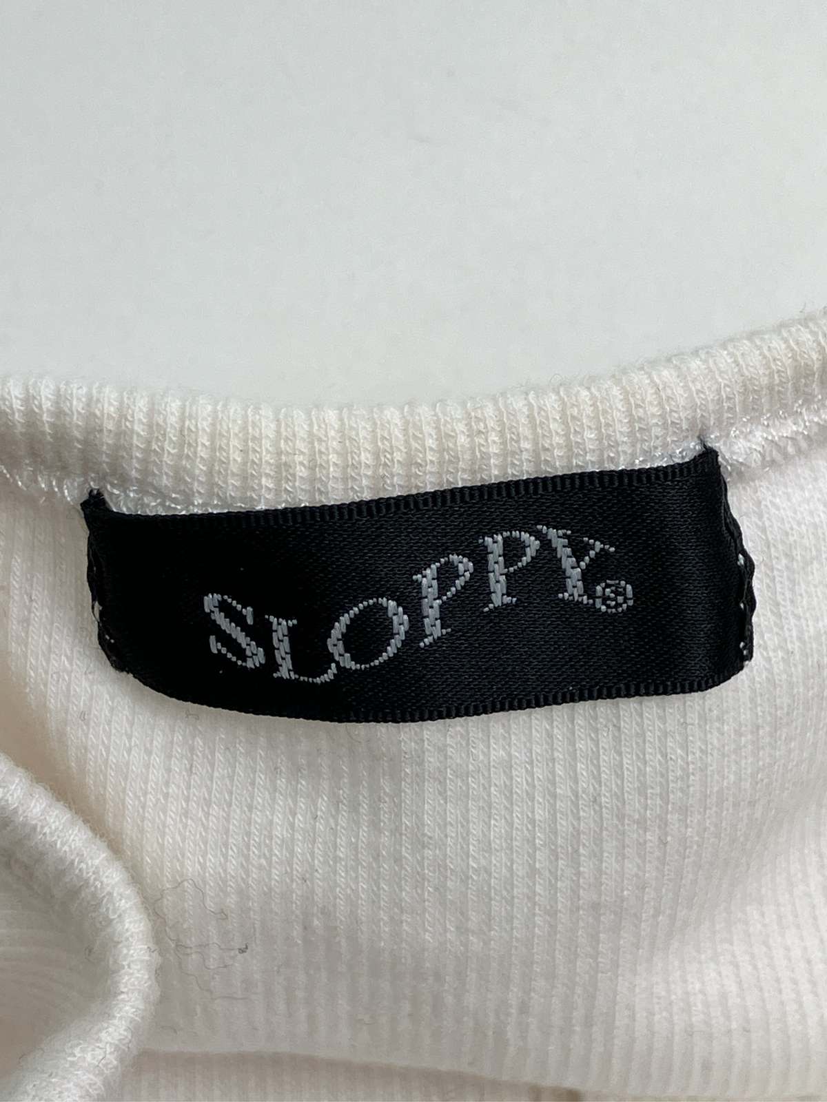 【中古】SLOPPY スロッピー カーディガン/ボレロ F アイボリー コットン 無地 ワンポイント 刺繍 ショート丈 長袖 レディース 3