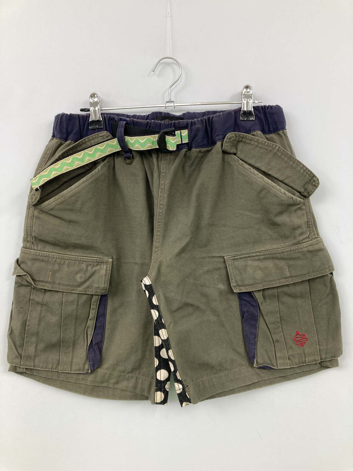 【中古】aldies アールディーズ カーゴパンツ M カーキ ショート・ひざ上丈 コットン 無地 ドット柄 ワンポイント その他総柄 スタンダード レギュラー ウエストゴム・紐 メンズ