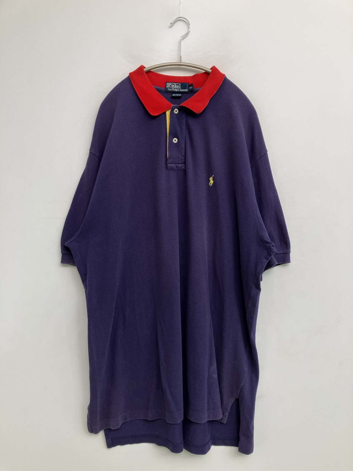 【中古】Polo by Ralph Lauren ポロバイラルフローレン ポロシャツ XXL パープル 無地 ワンポイント ブランドロゴ 半袖 メンズ
