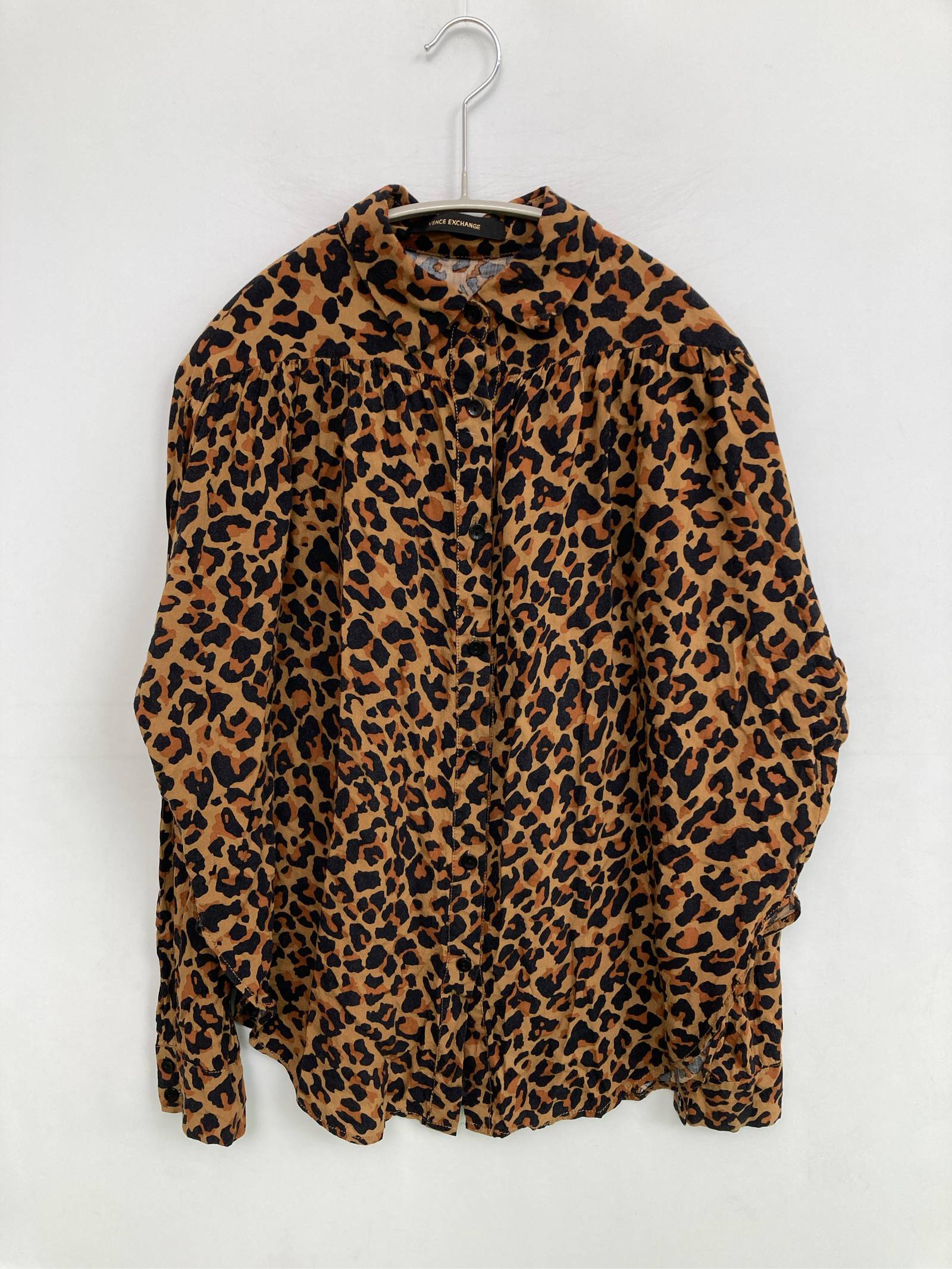 Rakuten - 【中古】VENCE EXCHANGE ヴァンスエクスチェンジ シャツ/ブラウス F ブラウン レオパード柄 レギュラーカラー 長袖 レディース