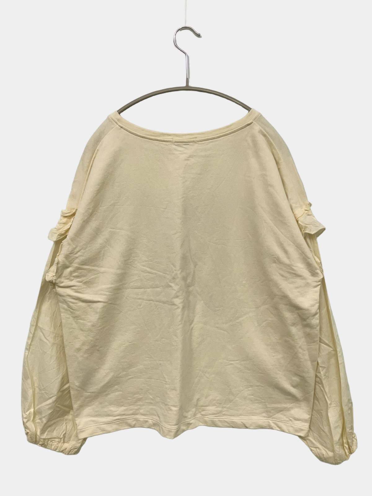 【中古】GLOBAL WORK グローバルワーク Tシャツ/カットソー L アイボリー 前面プリント フリル ミドル丈 長袖 Uネック レディース ブランド古着 digdig-10089093 digdig 楽天市場店 サンプル画像2