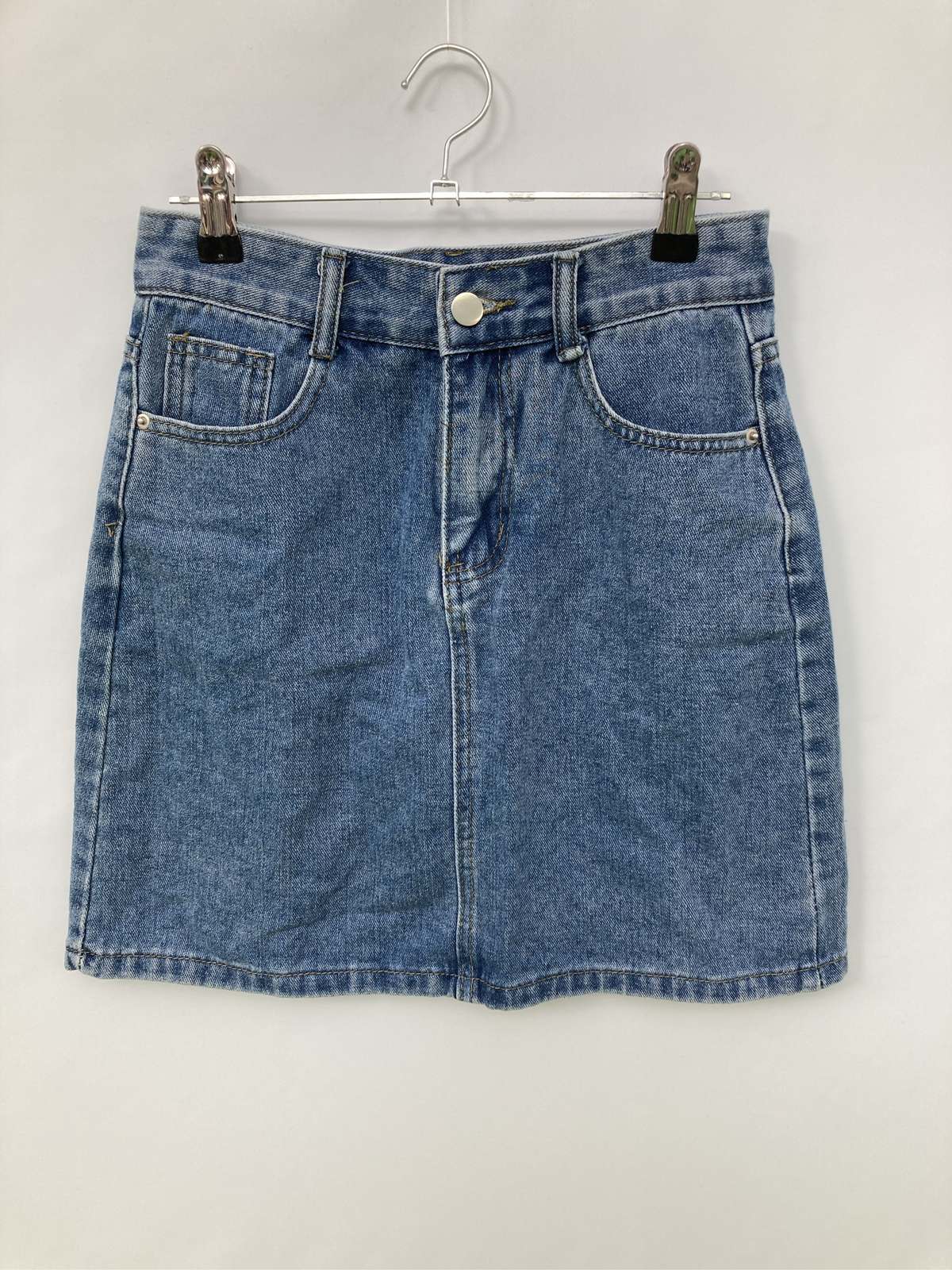 【中古】デニムスカート M ブルー ショート・ミニ丈 台形 レディース