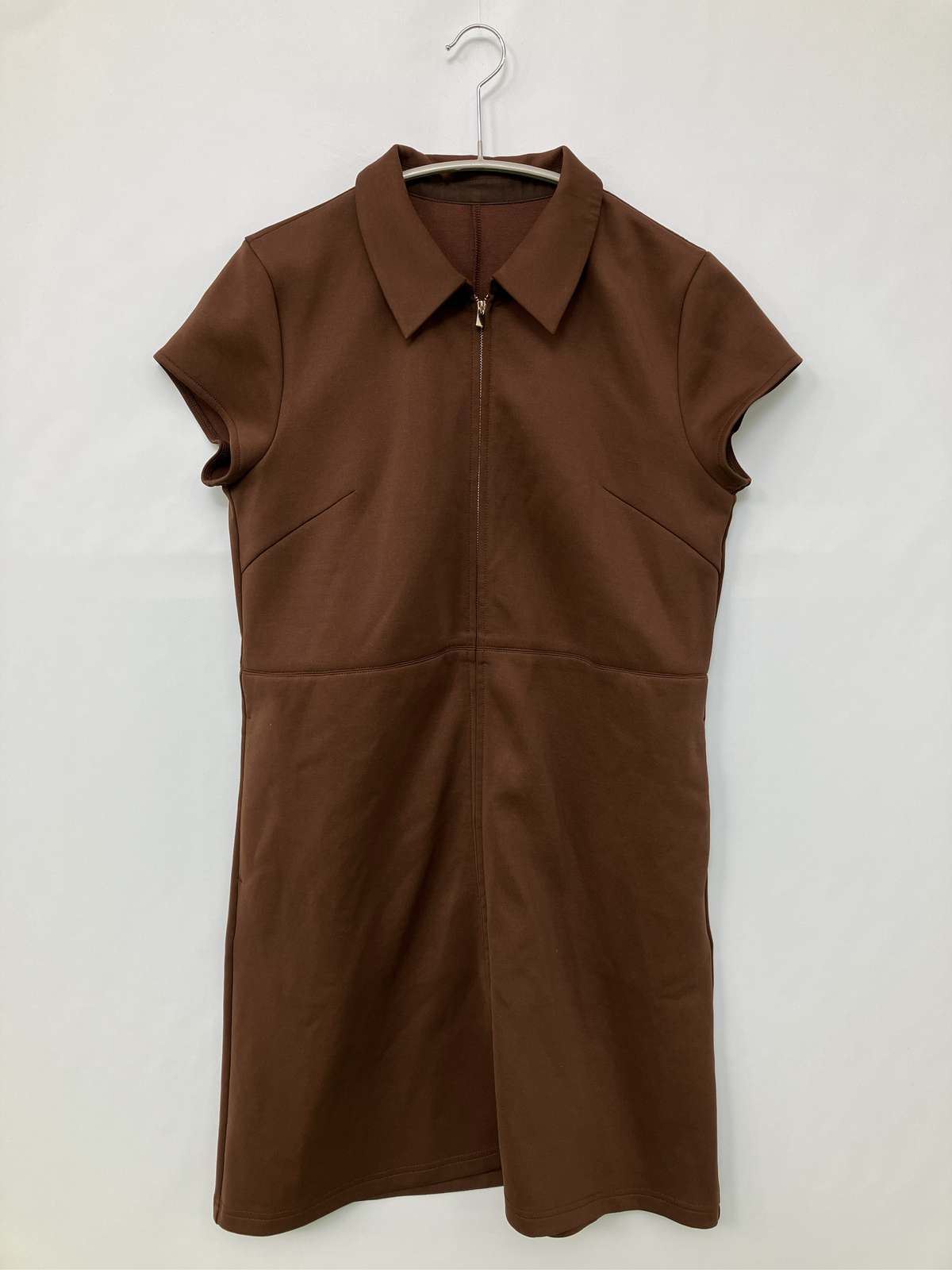 【中古】JILL by JILL STUART ワンピース FR ブラウン コットン 無地 半袖 ショー...