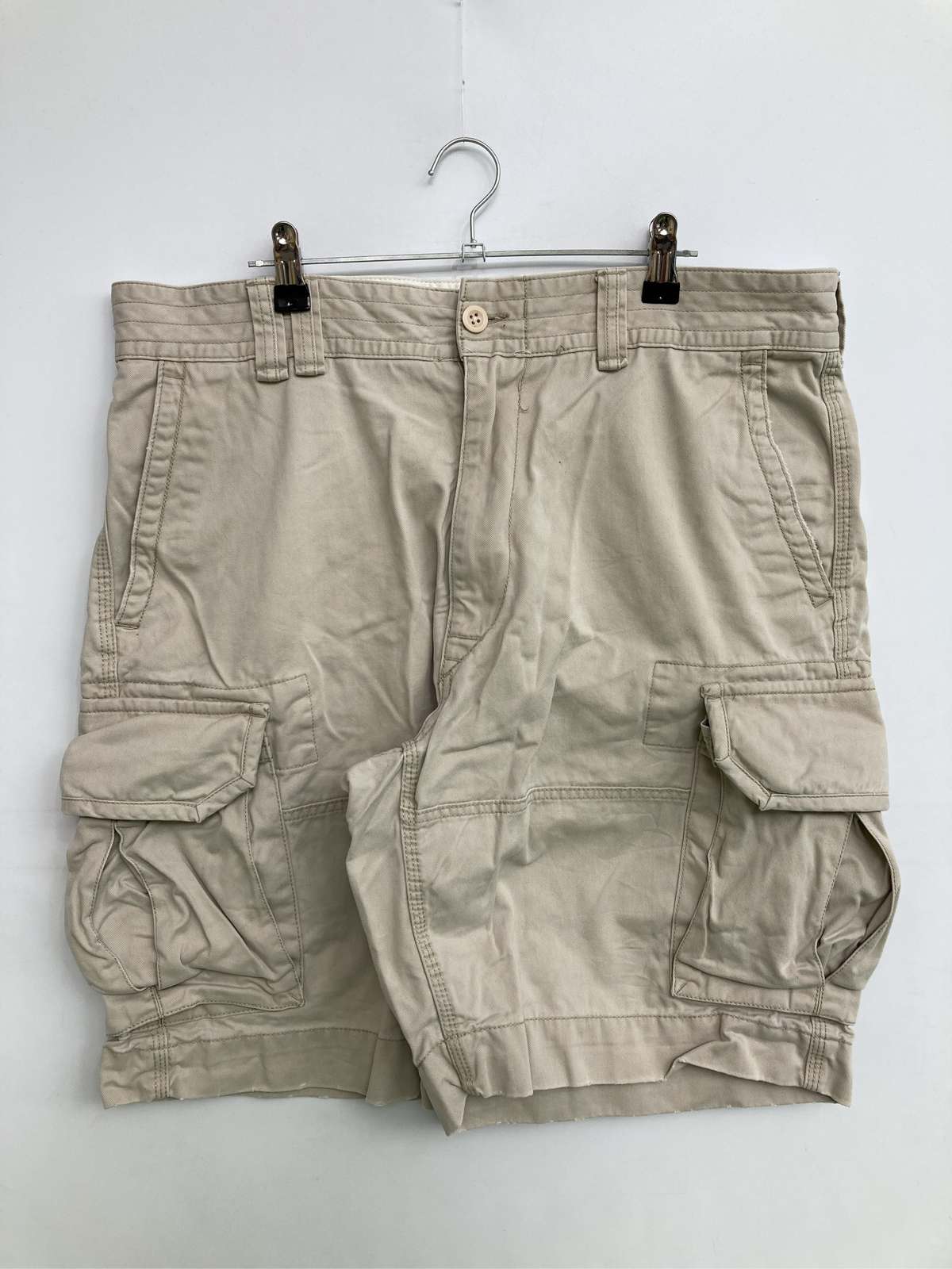 【中古】Polo Ralph Lauren ポロラルフローレン カーゴパンツ 36 ベージュ ハーフ・ひざ丈 ショート・ひざ上丈 コットン 無地 ワイド・ルーズ ストレート レギュラー メンズ