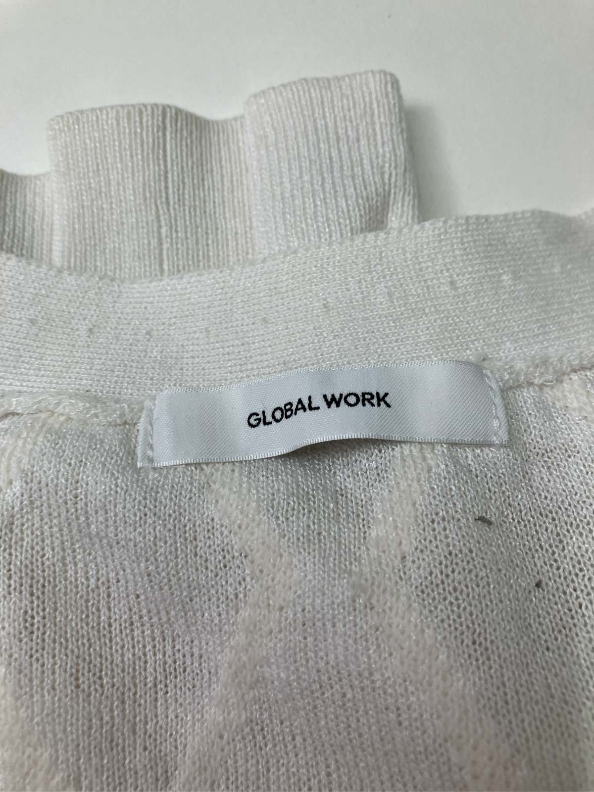 【中古】GLOBAL WORK グローバルワーク カーディガン/ボレロ M ホワイト コットン ナイロン その他総柄 ミドル丈 長袖 レディース ブランド古着 digdig-10075057 digdig 楽天市場店 サンプル画像3