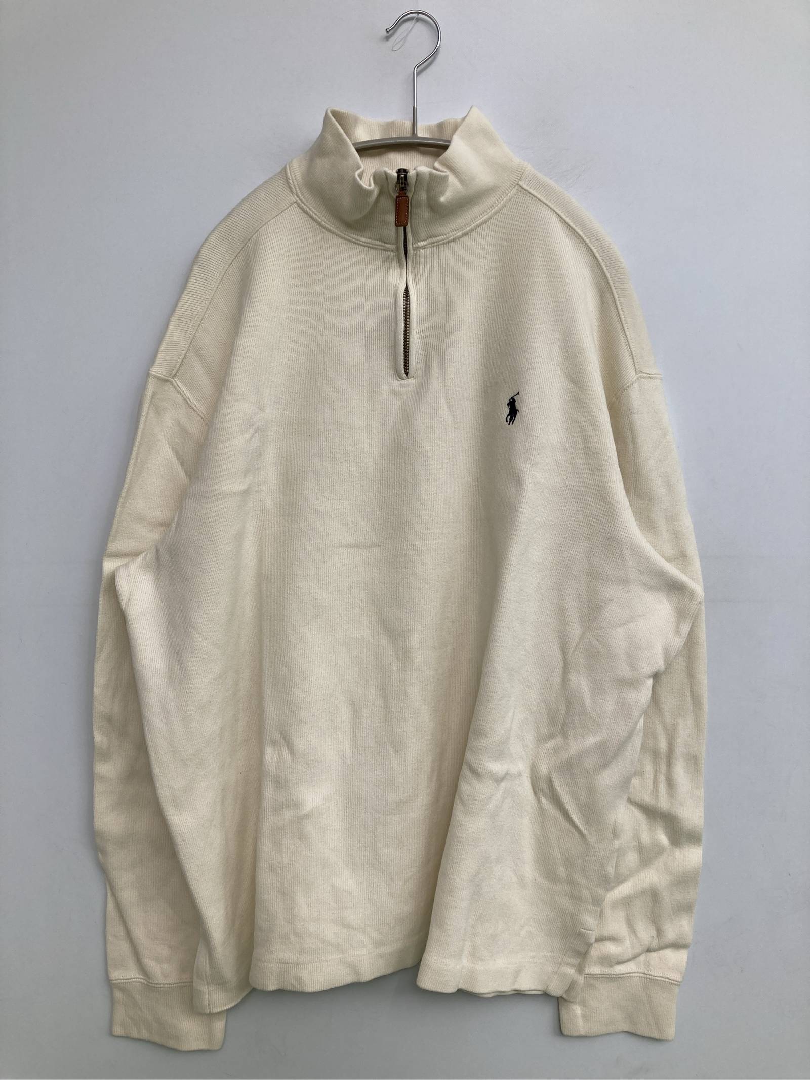 Rakuten - 【中古】Polo by Ralph Lauren ポロバイラルフローレン スウェット L アイボリー コットン 無地 ワンポイント ブランドロゴ 長袖 メンズ