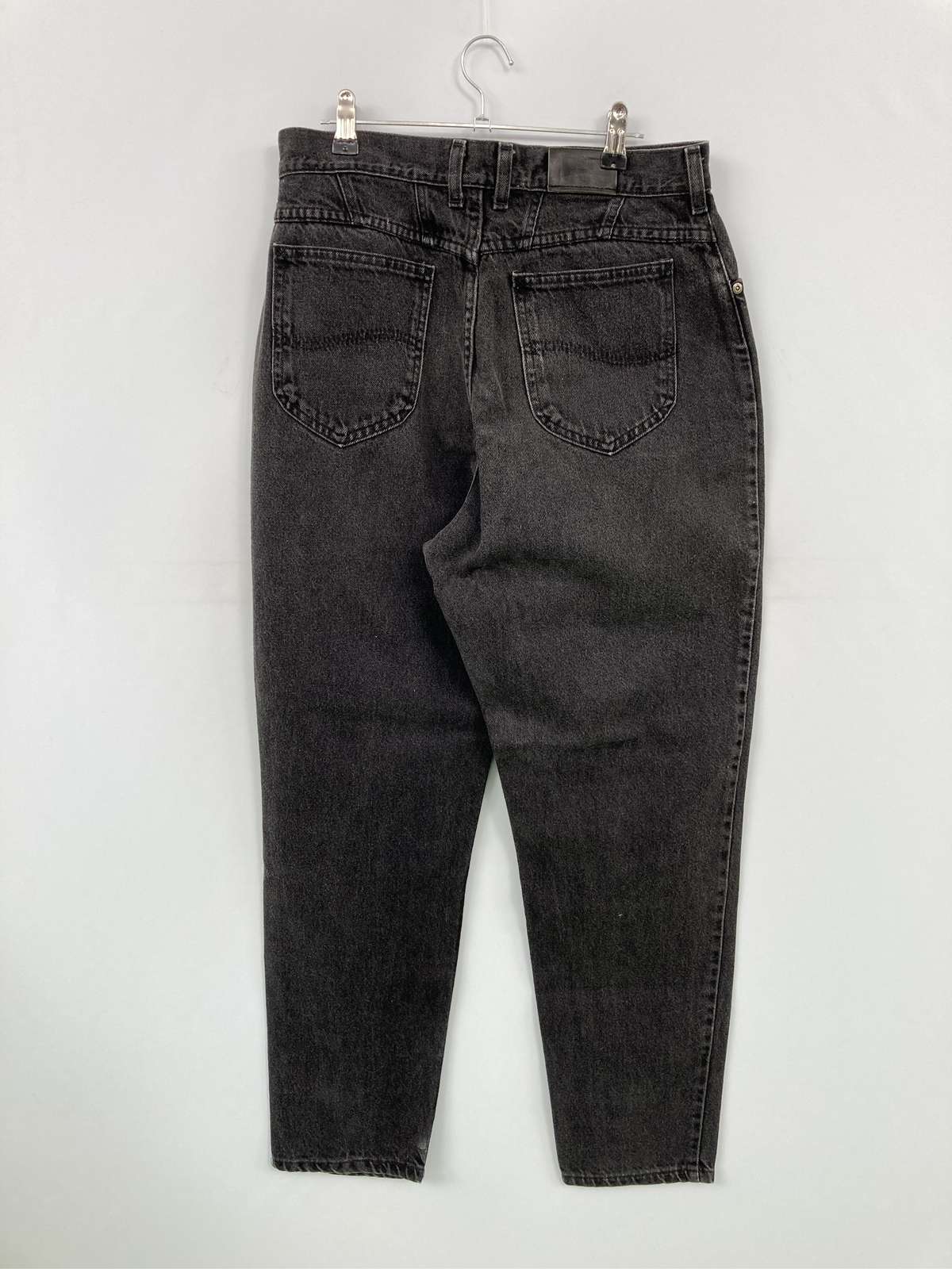 【中古】Lee リー デニムパンツ 14 M ブラック フルレングス 無地 スタンダード テーパード ハイウエスト リジッド・ワンウォッシュ レディース