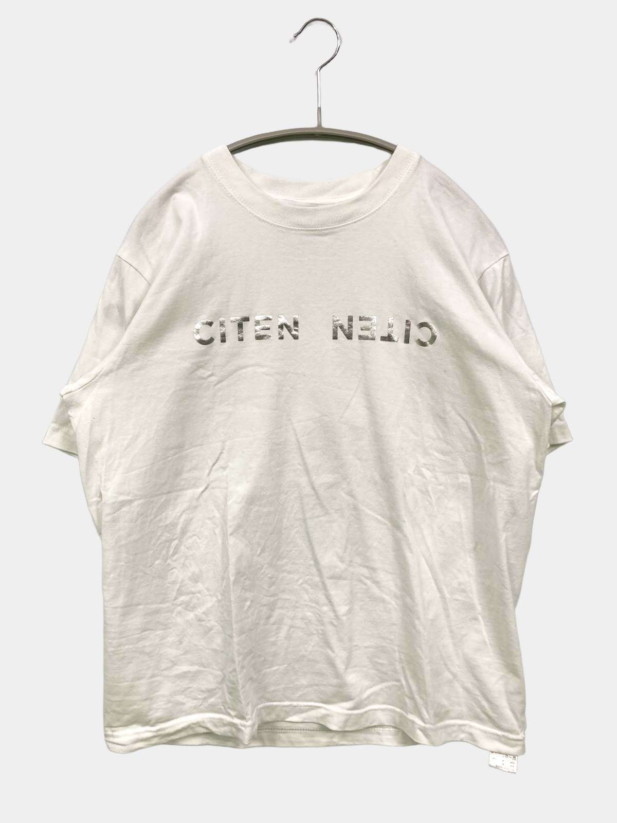 【中古】SCREEN STARS スクリーンスターズ Tシャツ/カットソー M ホワイト 無地 ワンポイント ミドル丈 半袖 クルーネック(丸首) レディース