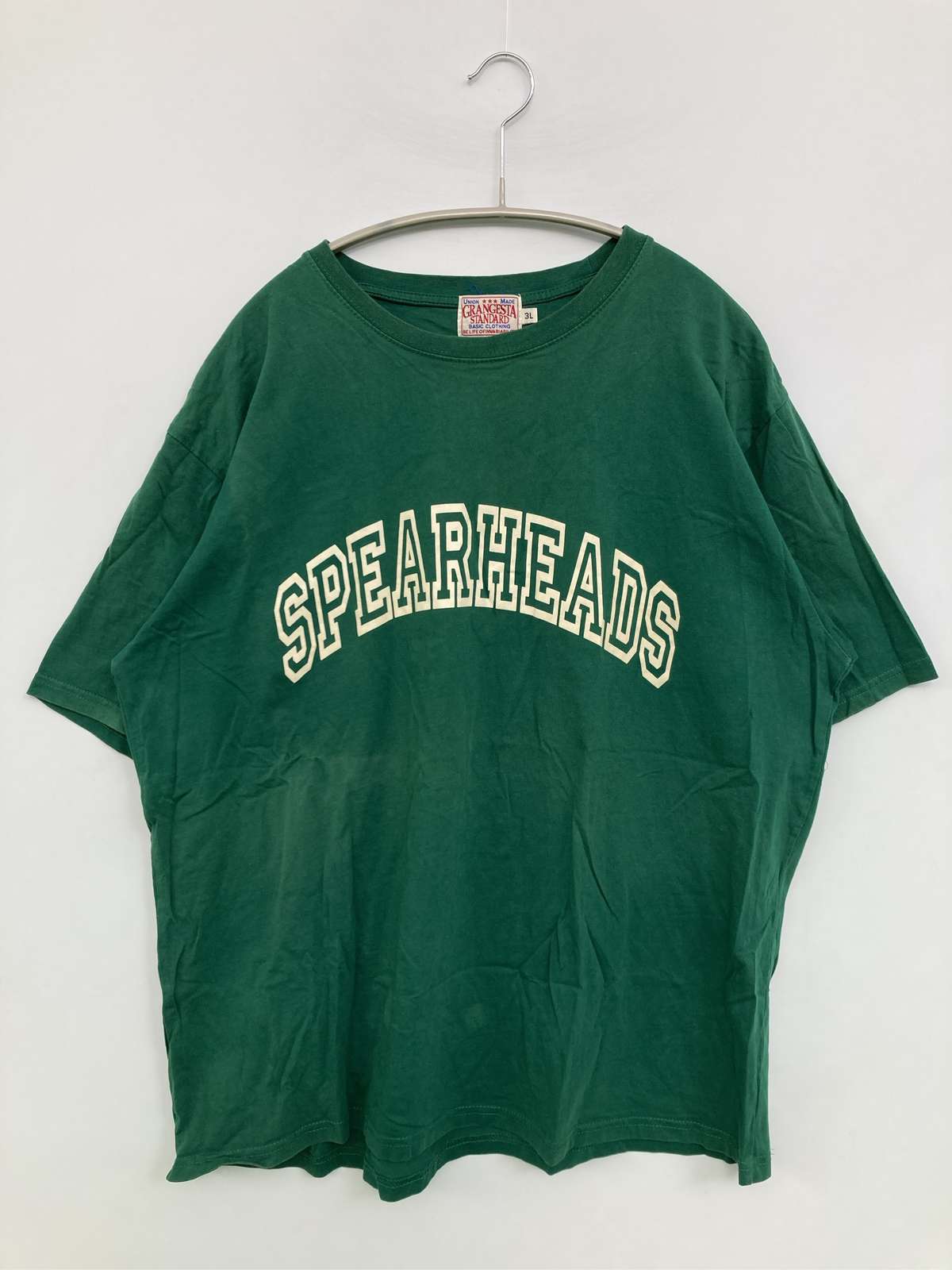 Grangesta Standard Tシャツ/カットソー 3L グリーン 前面プリント ブランドロゴ ミドル丈 クルーネック(丸首) 半袖 メンズ