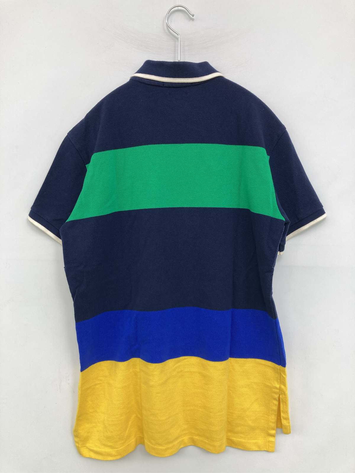 digdig 楽天市場店の【中古】Polo Ralph Lauren ポロラルフローレン ポロシャツ S ボーダー柄 前面プリント ブランドロゴ 半袖 メンズ レディース｜アングル2