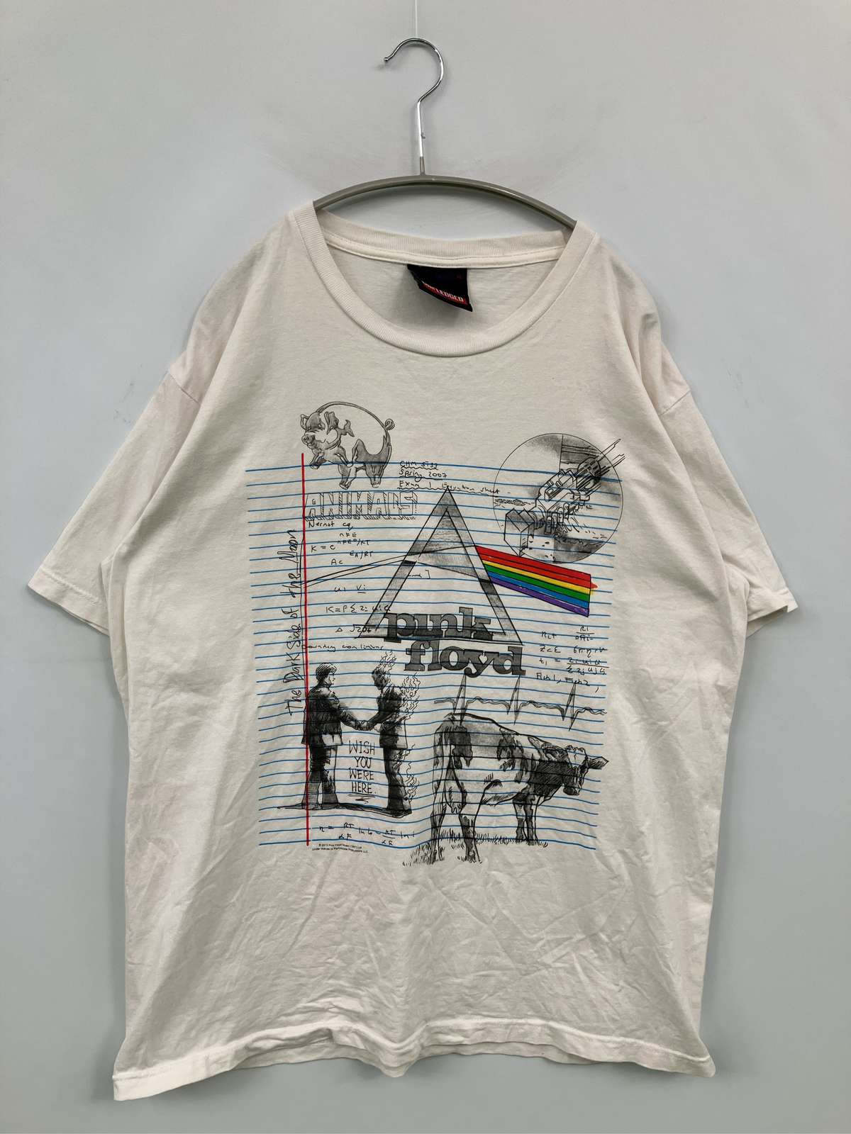 UNFLEDGED Tシャツ/カットソー XL アイボリー 前面プリント ミドル丈 半袖 クルーネック(丸首) メンズ