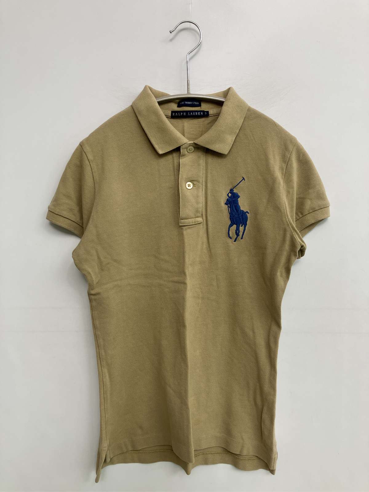 【中古】Polo University Club by Ralph Lauren ポロシャツ S ベージュ 無地 ワンポイント 半袖 レディース