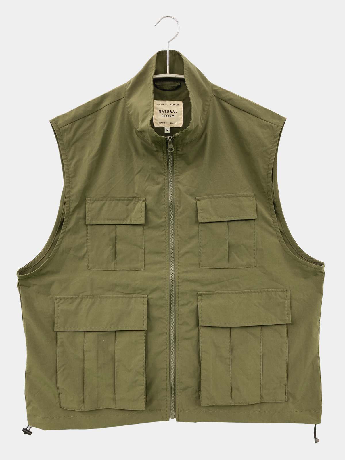 【中古】NATURAL STORY ナチュラルストーリー ベスト M カーキ 無地 メンズ