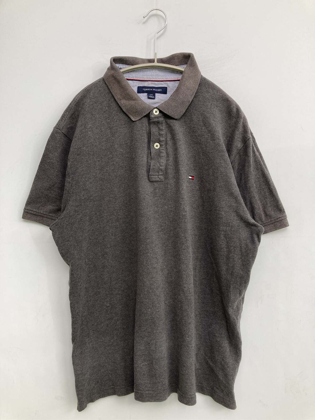 【中古】TOMMY HILFIGER トミーヒルフィガー ポロシャツ L グレー メンズ レディース