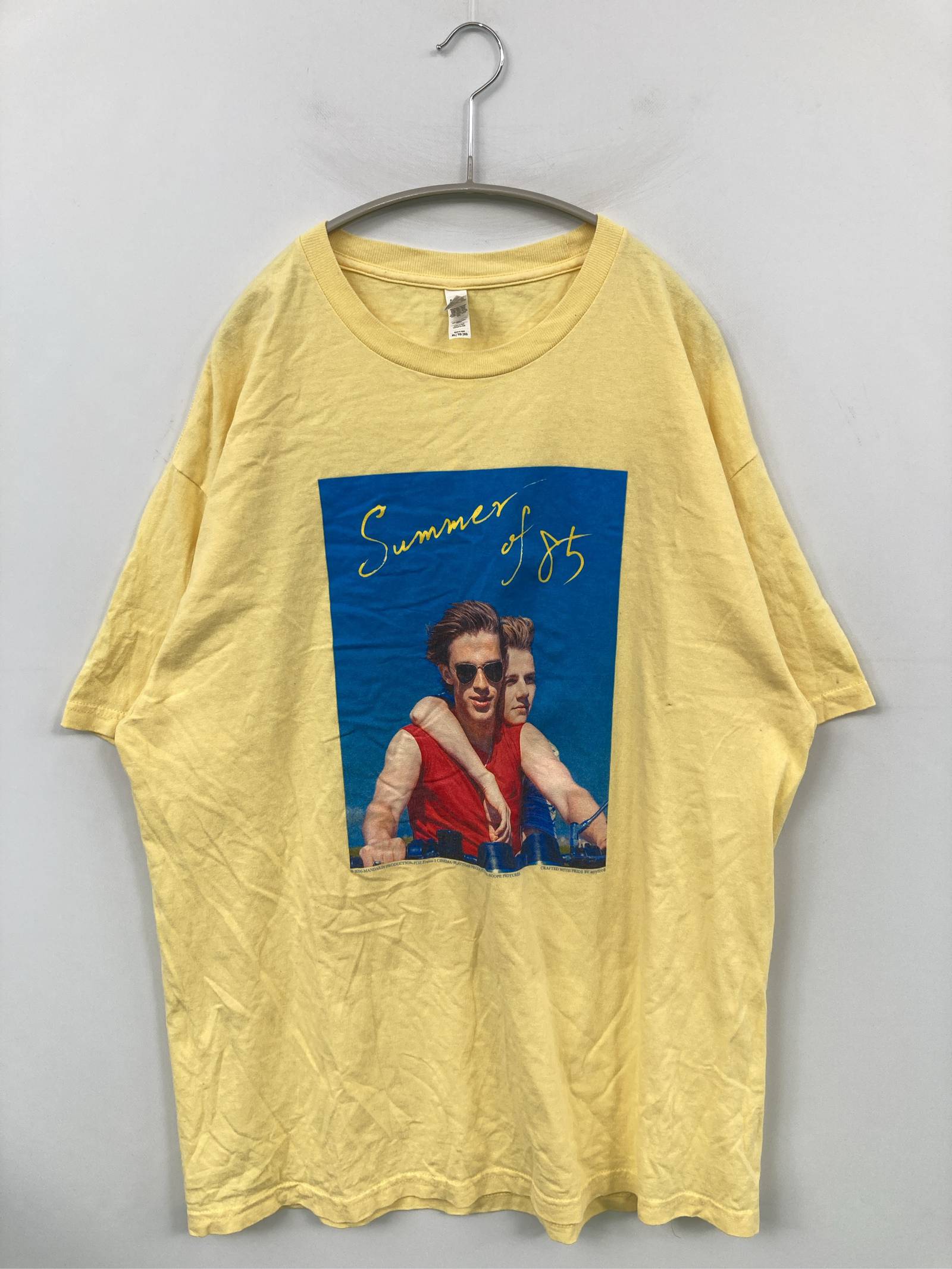 Rakuten - 【中古】ALSTYLE アルスタイル Tシャツ/カットソー XL イエロー 前面プリント ミドル丈 半袖 クルーネック(丸首) メンズ