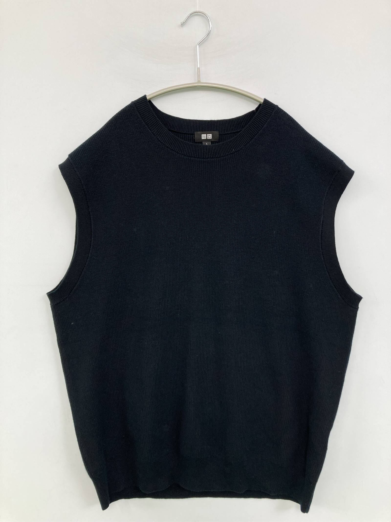Rakuten - 【中古】UNIQLO ユニクロ ベスト L ブラック 無地 レディース
