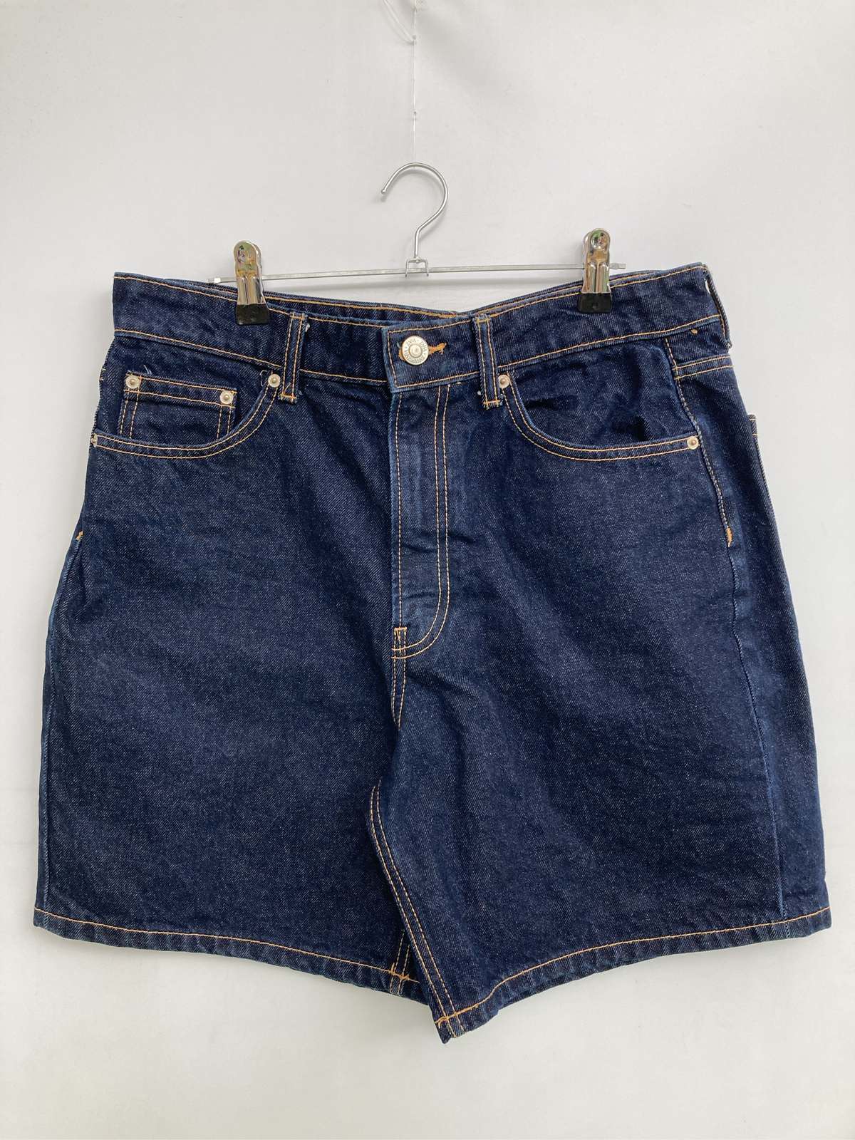 裤子 - 【中古】ZARA ザラ デニムパンツ EUR 40 ネイビー ショート・ひざ上丈 無地 スタンダード ストレート リジッド・ワンウォッシュ レギュラー ハイウエスト レディース