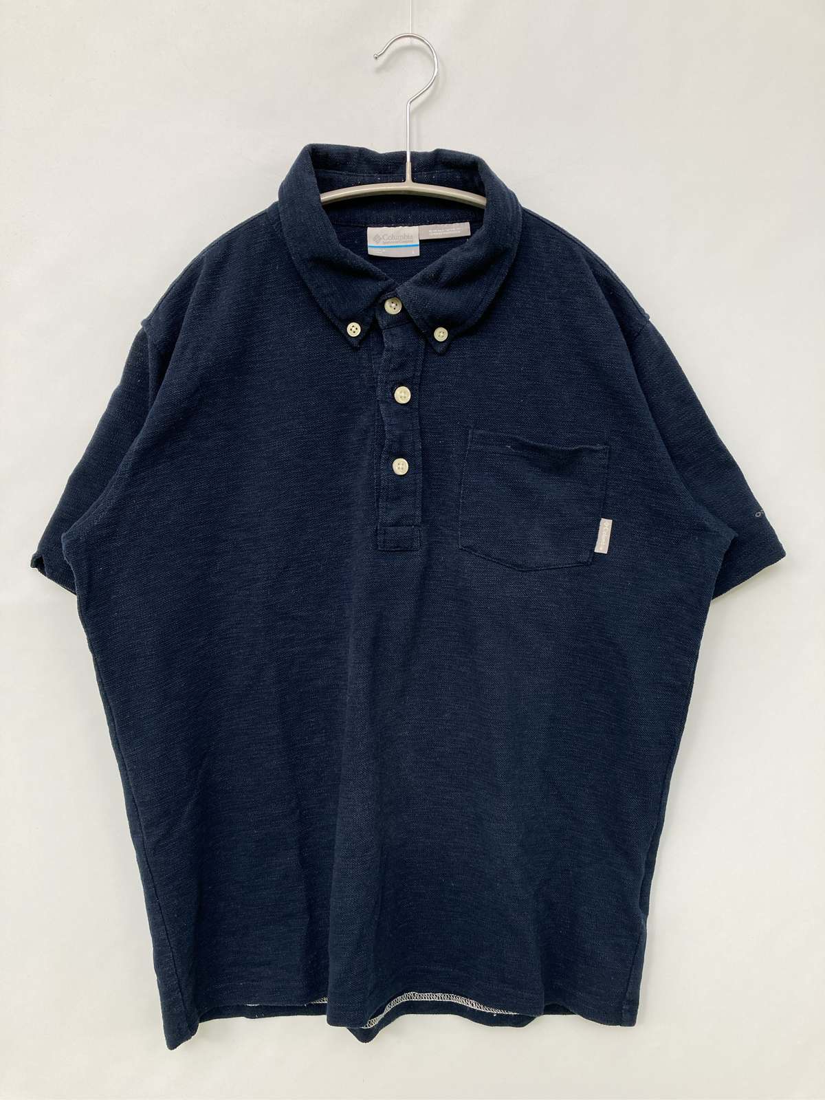 【中古】Columbia コロンビア ポロシャツ L ネイビー 無地 ワンポイント 半袖 メンズ レディース