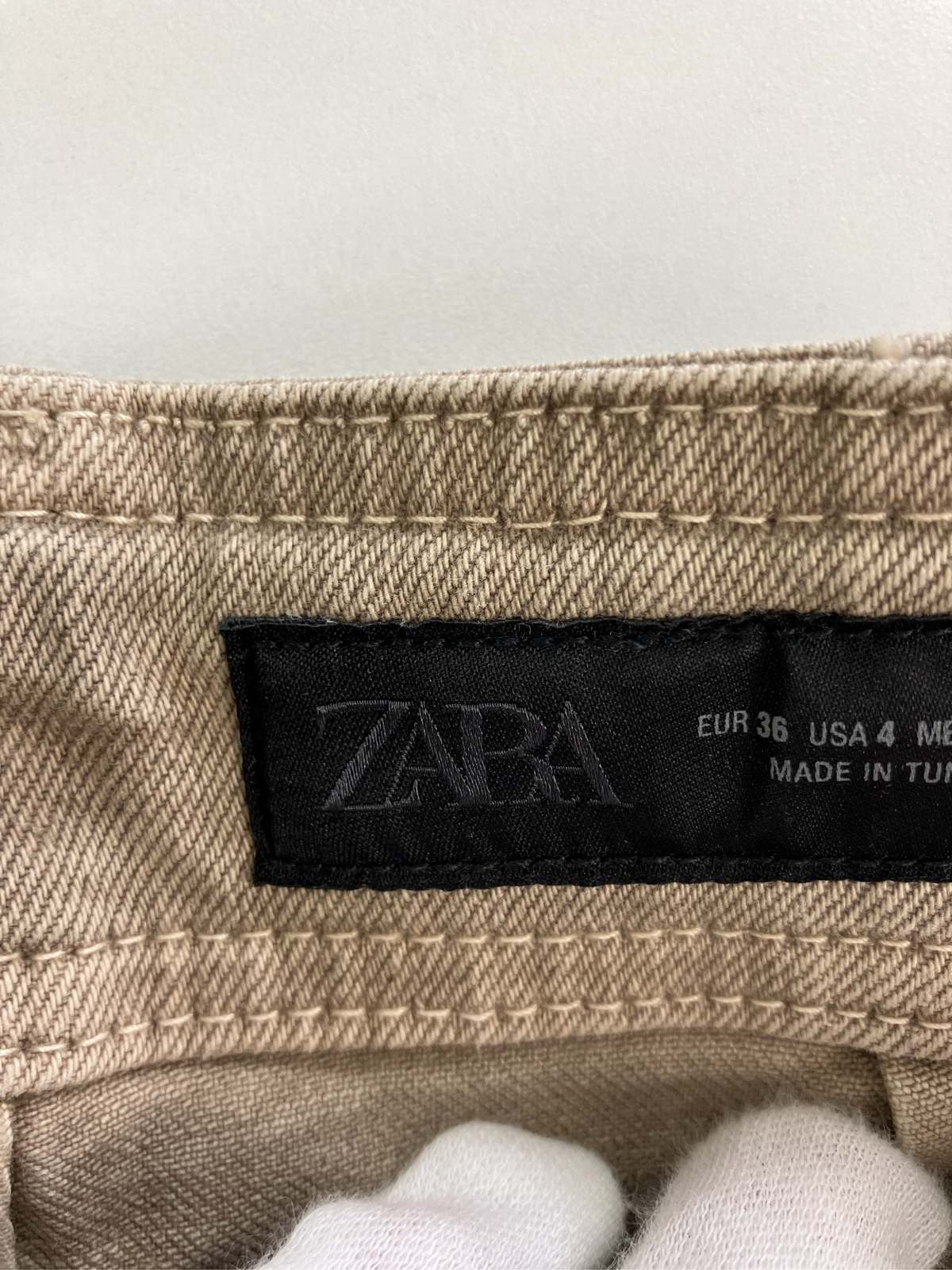 【中古】ZARA ザラ デニムパンツ EUR 36 ブラウン フルレングス 無地 ワイド・ルー...
