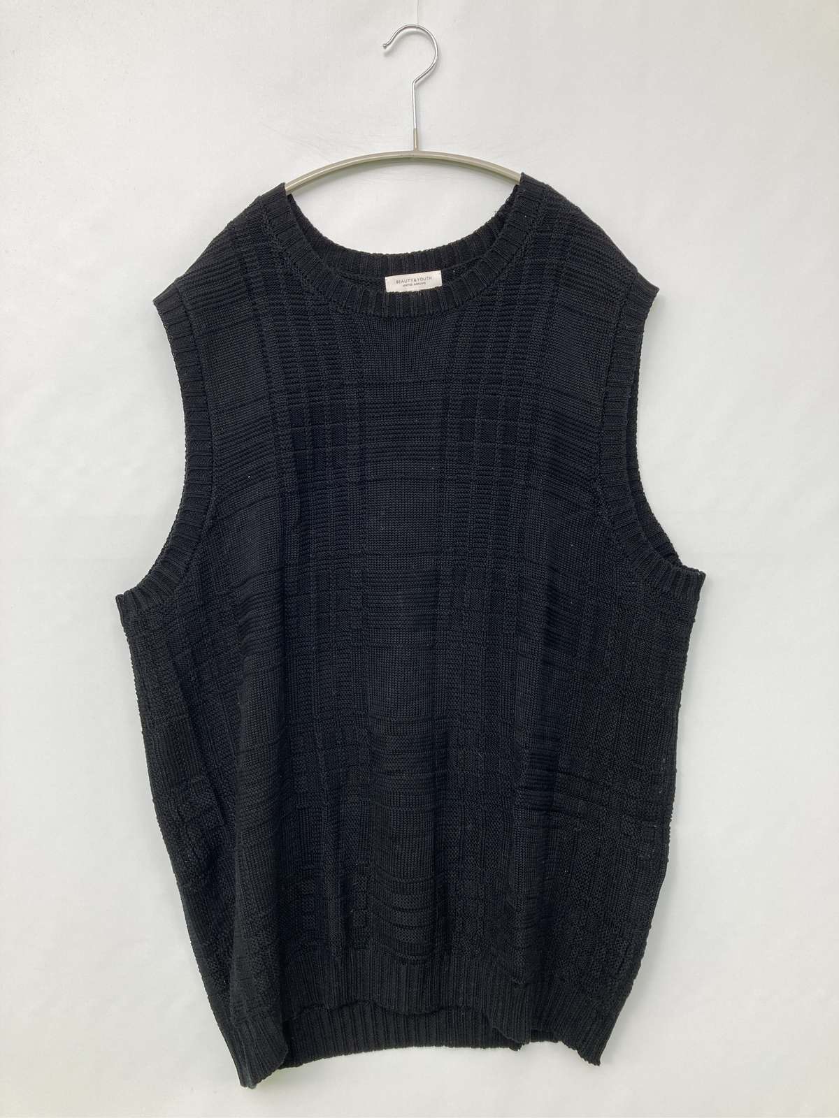 【中古】BEAUTY&YOUTH UNITED ARROWS ビューティアンドユースユナイテッドアローズ ベスト L ブラック チェック柄 メンズ