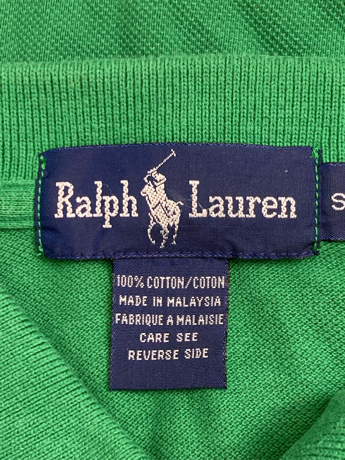 【中古】Ralph Lauren ラルフローレン ポロシャツ S グリーン 無地 ワンポイント ...
