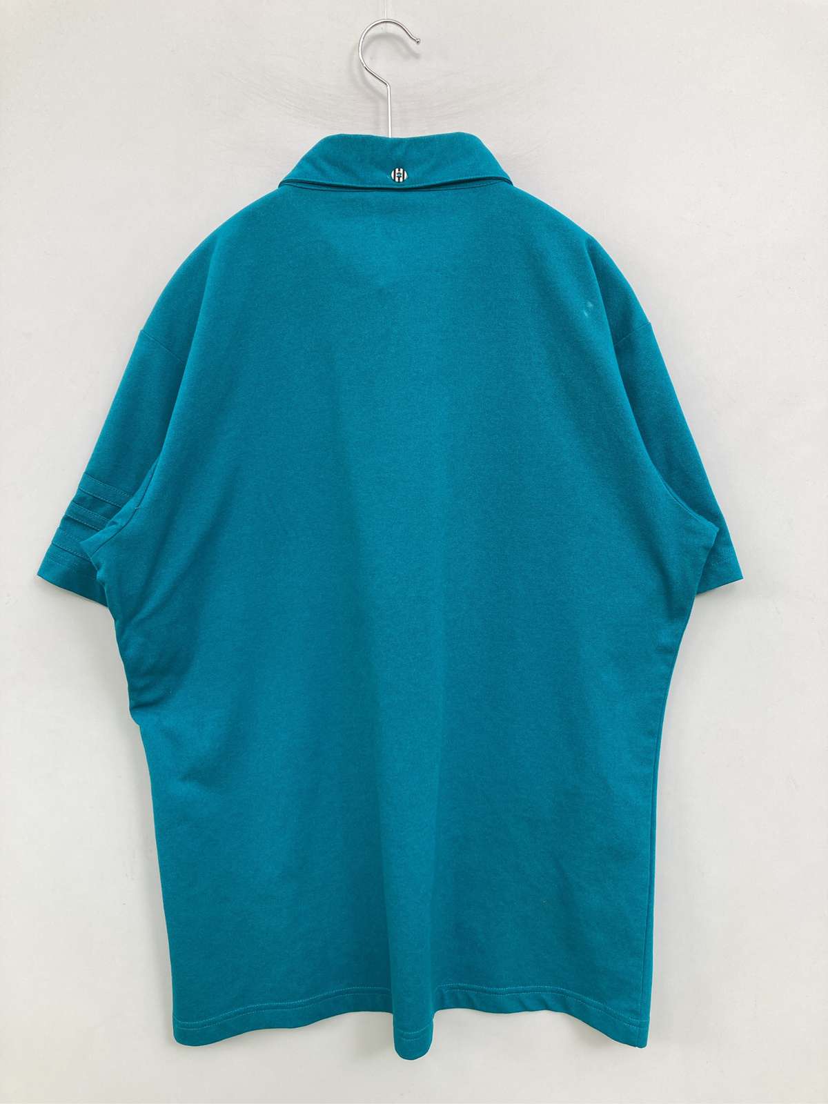 【中古】adidas アディダス ポロシャツ L/G スカイブルー 無地 ワンポイント ブラ...