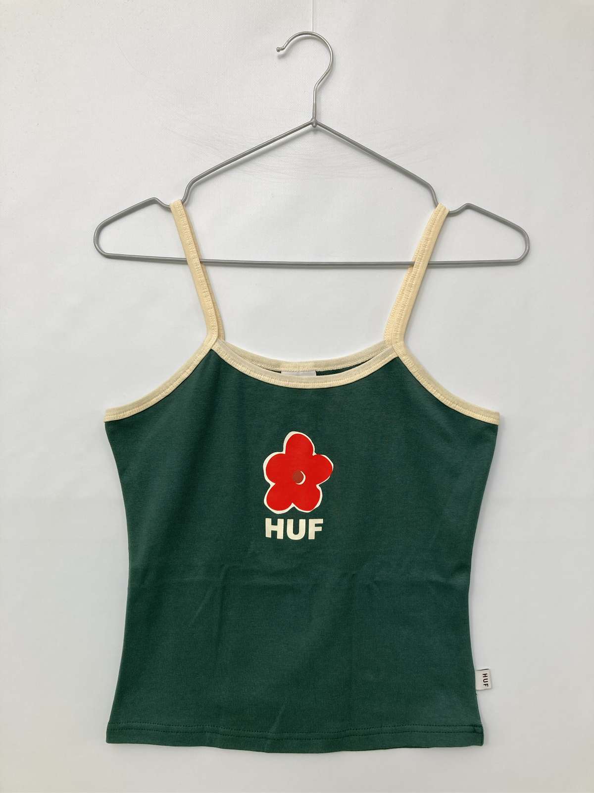 【中古】HUF ハフ キャミソール S グリーン 前面プリント カップなし レディース