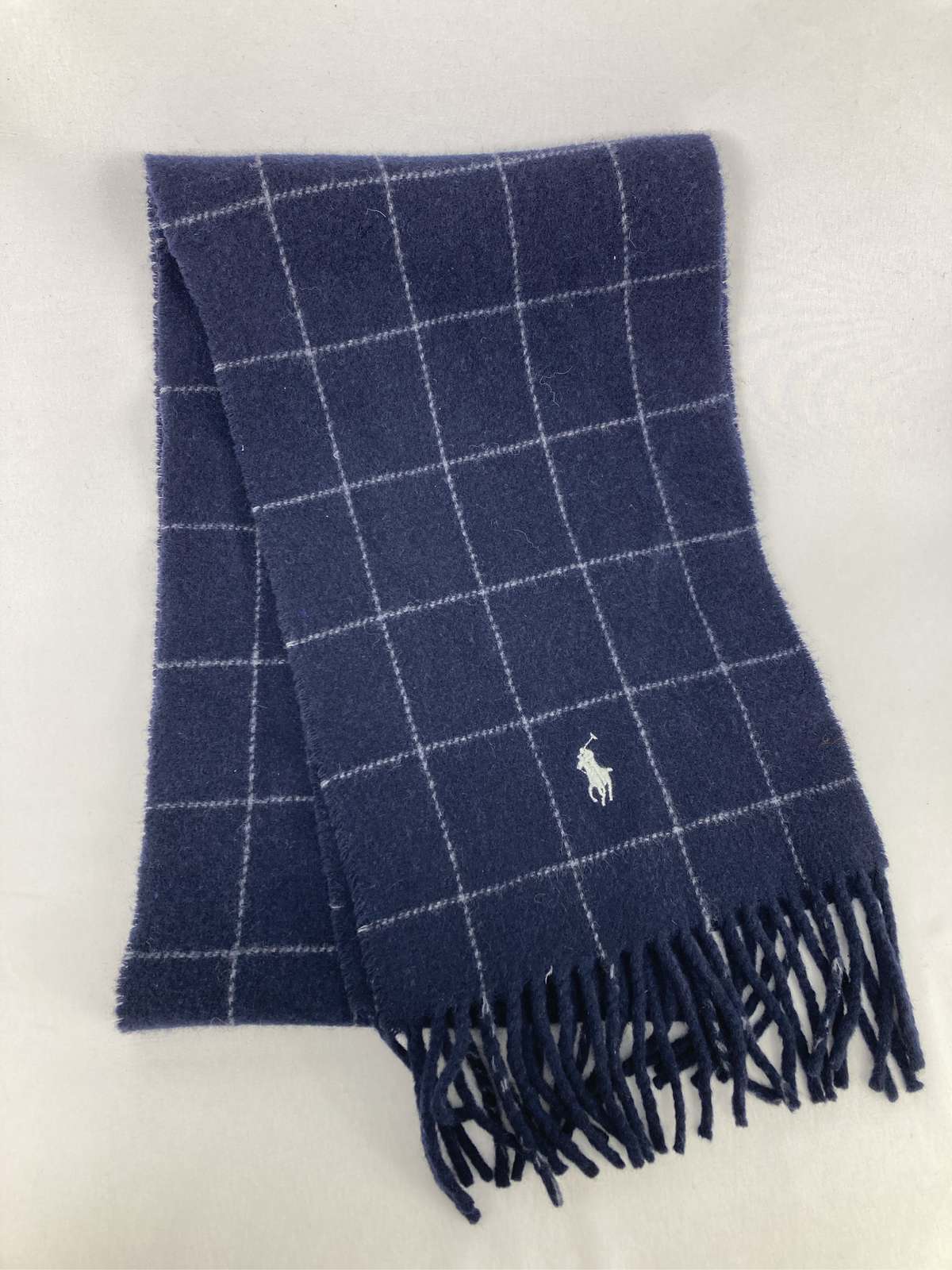 中古 Polo Ralph Lauren ポロラルフローレン マフラー ONE SIZE ネイビー ウール・ニット ナイ…