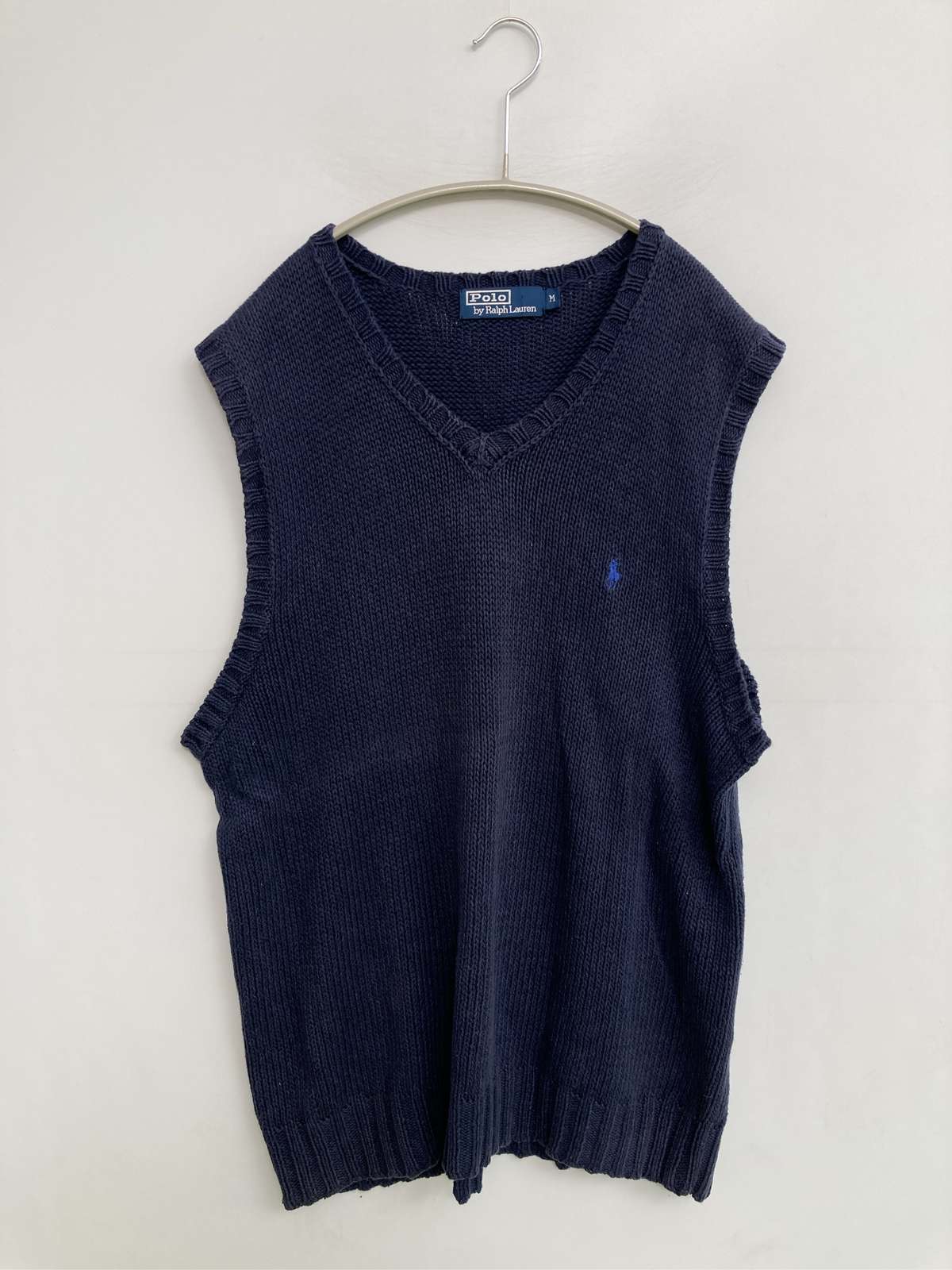 【中古】Polo by Ralph Lauren ポロバイラルフローレン ベスト M ネイビー 無地 ワンポイント メンズ