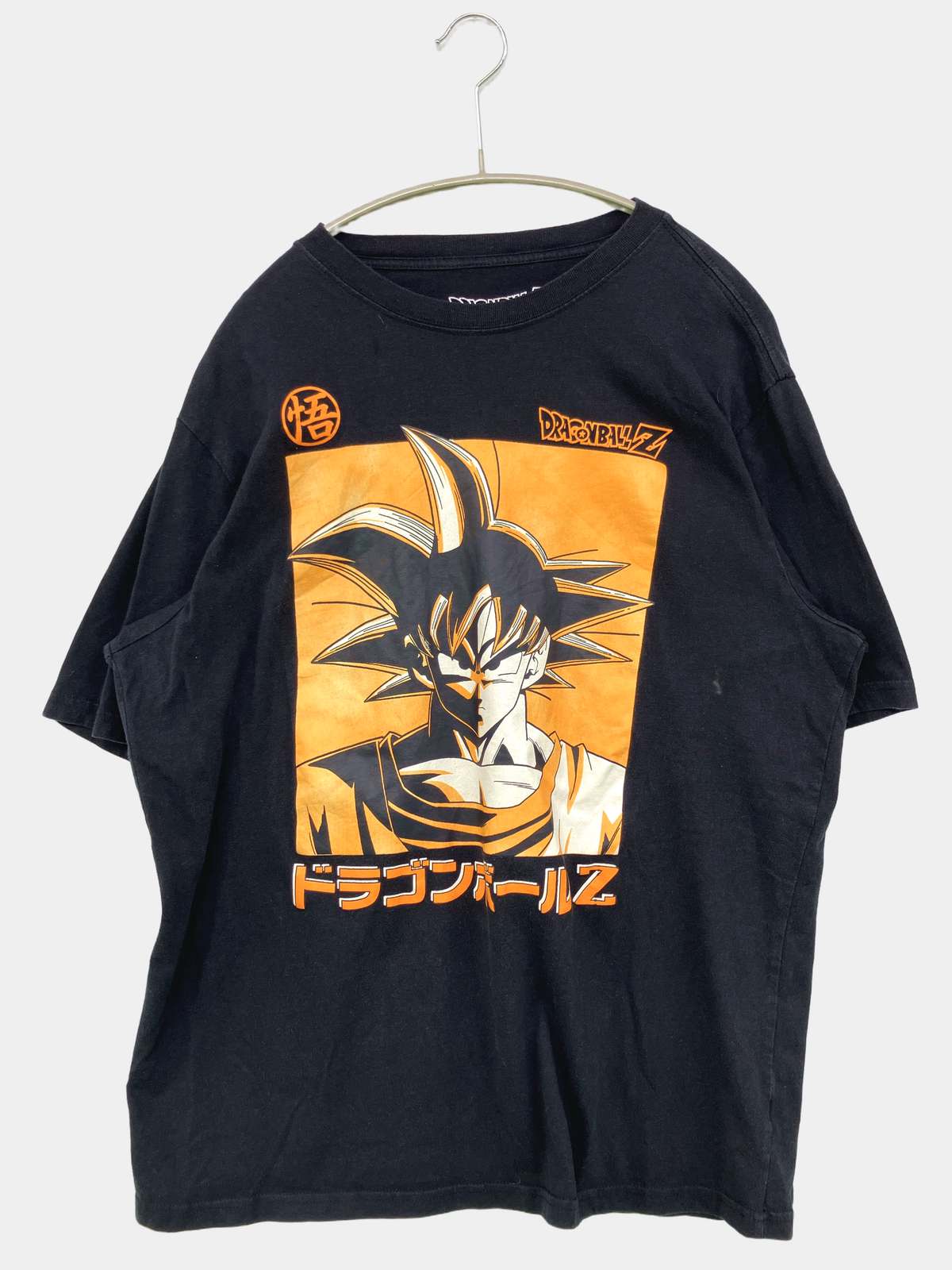 【中古】DRAGONBALLZ Tシャツ/カットソー MEDIUM ブラック 前面プリント ミドル丈 半袖 クルーネック(丸首) メンズ
