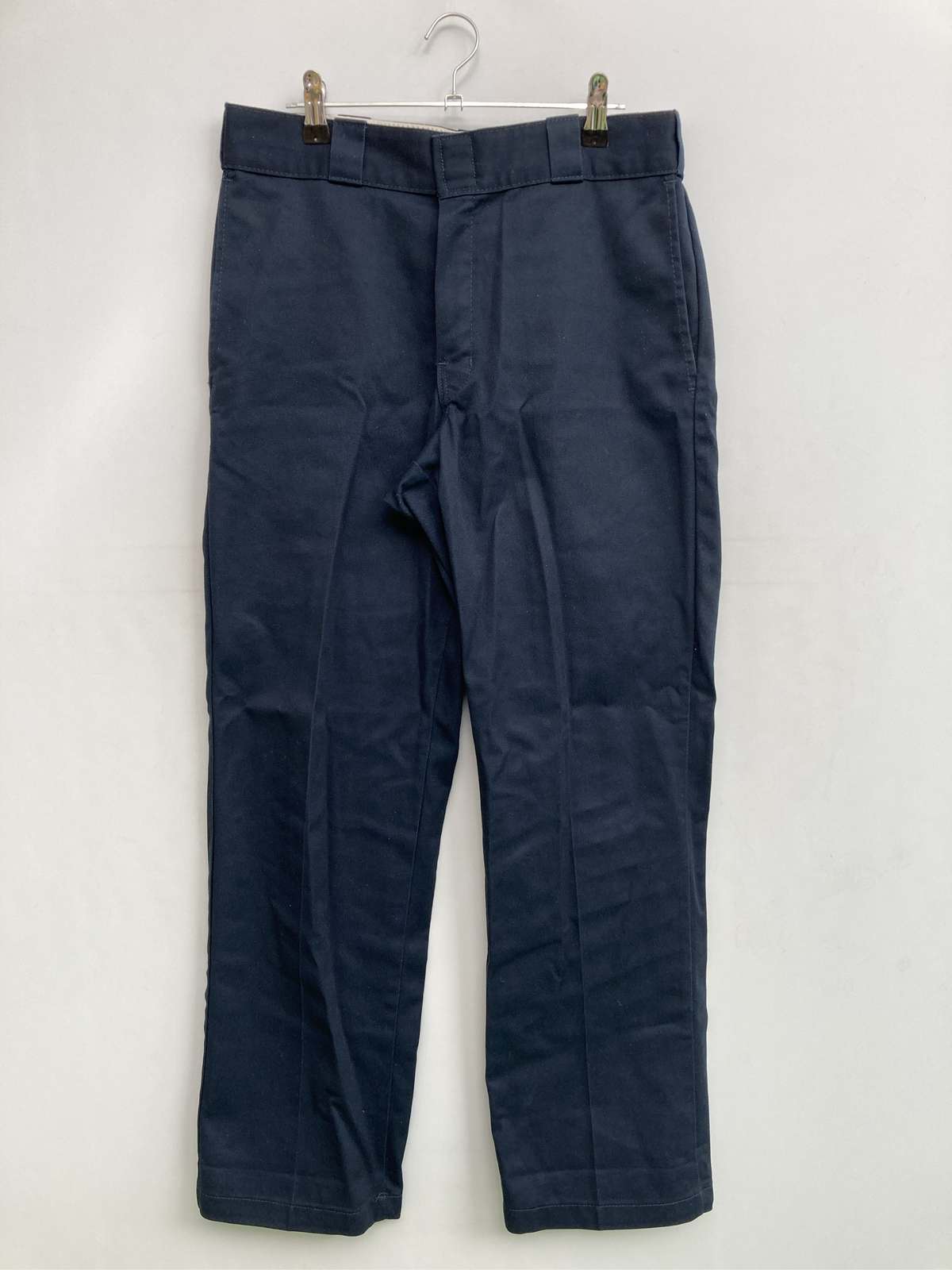乐天商城 - 【中古】Dickies ディッキーズ チノパンツ ネイビー フルレングス 無地 ワンポイント ブランドロゴ スタンダード ストレート レギュラー メンズ