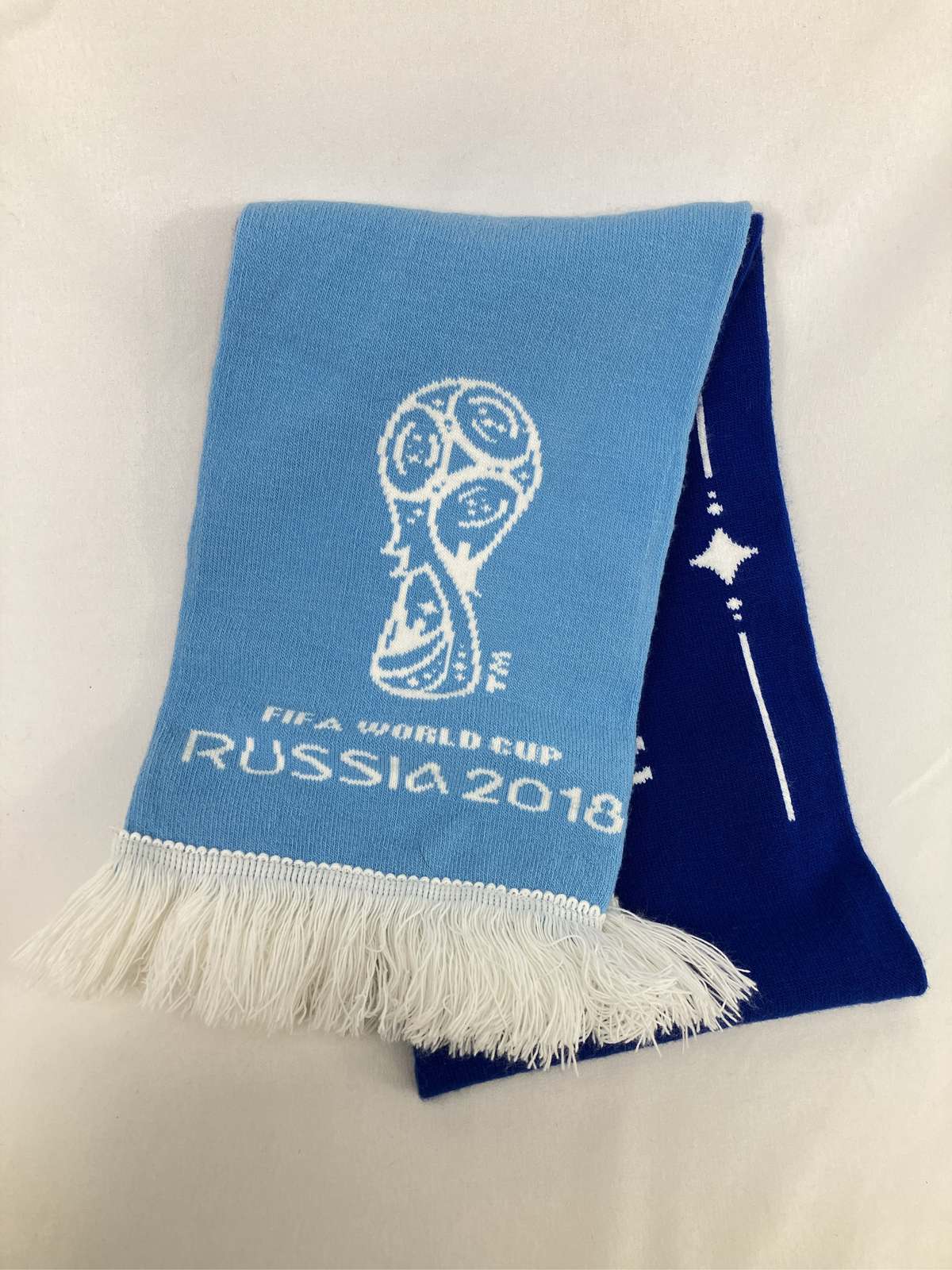 【中古】FIFA WORLD CUP マフラー ブルー フリンジ メンズ レディース