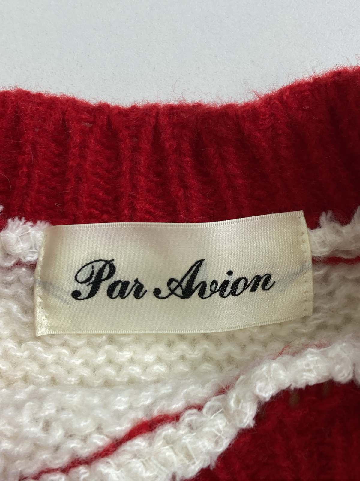 【中古】Par Avion ORIGINAL ニット/セーター レッド ニット その他総柄 ミドル丈 ...