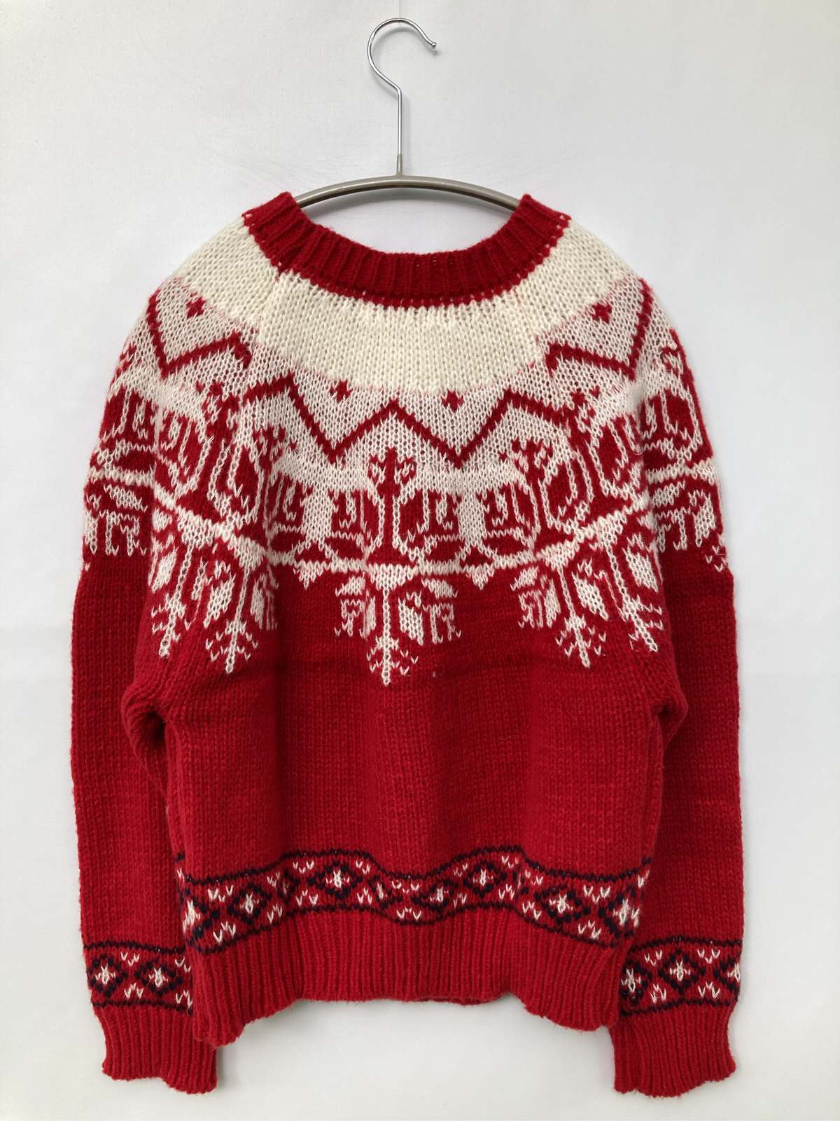 【中古】Par Avion ORIGINAL ニット/セーター レッド ニット その他総柄 ミドル丈 ...