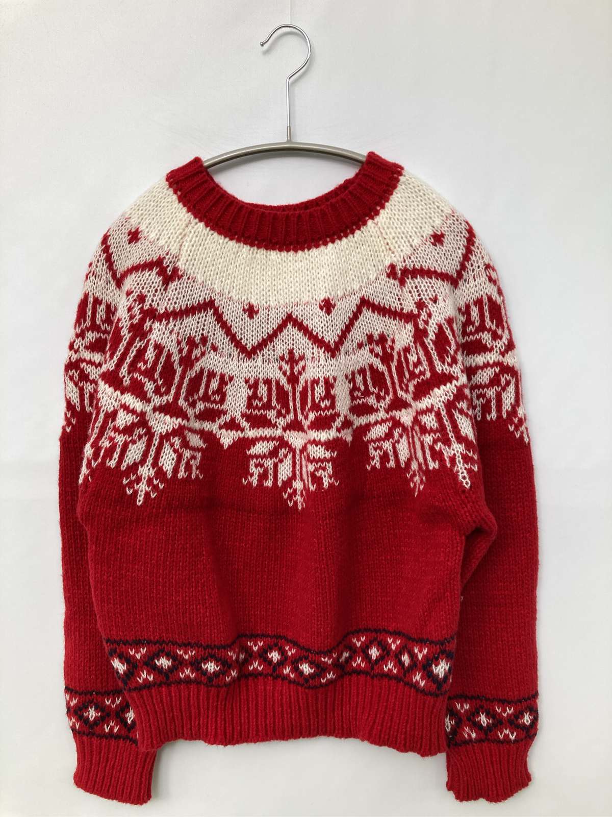 【中古】Par Avion ORIGINAL ニット/セーター レッド ニット その他総柄 ミドル丈 ...
