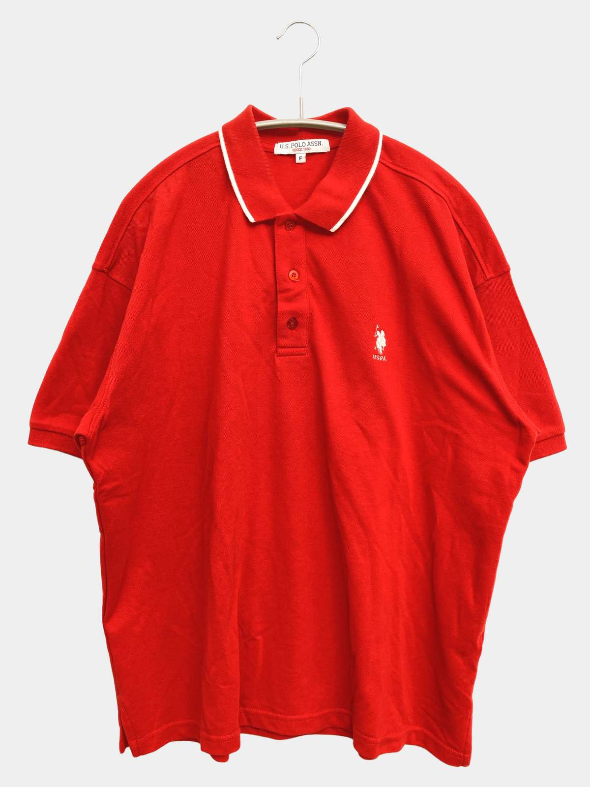 【中古】U.S. POLO ASSN. ユーエスポロアッスン ポロシャツ F レッド レディース