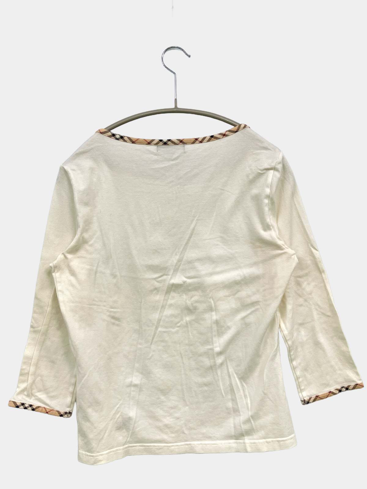 中古 BURBERRY バーバリー Tシャツ カットソー 1 ホワイト 無地 ライン柄 ワンポイント 長袖 ミドル丈 ボートネッ digdig-10068960 digdig 楽天市場店 サンプル画像2