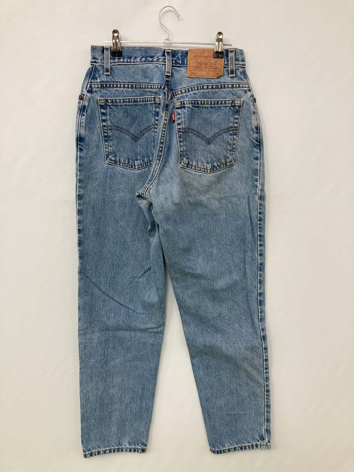 【中古】LEVI STRAUSS & CO. リーバイストラウスアンドカンパニー デニムパンツ 6 MIS M ブルー フルレングス 無地 ワンポイント ワイド・ルーズ スタンダード テーパード ハイウエスト レギュラー ヴィンテージ レディース