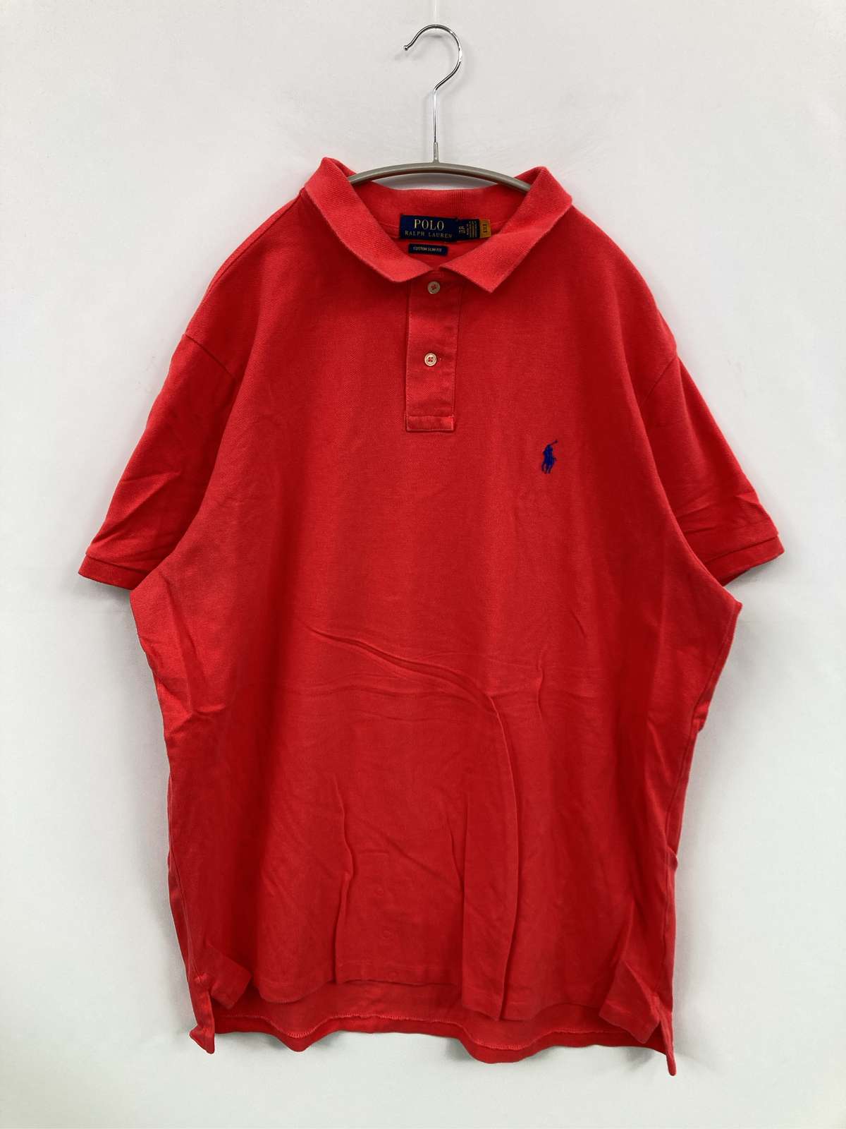 【中古】Polo Ralph Lauren ポロラルフローレン ポロシャツ XXL レッド 無地 ワン...