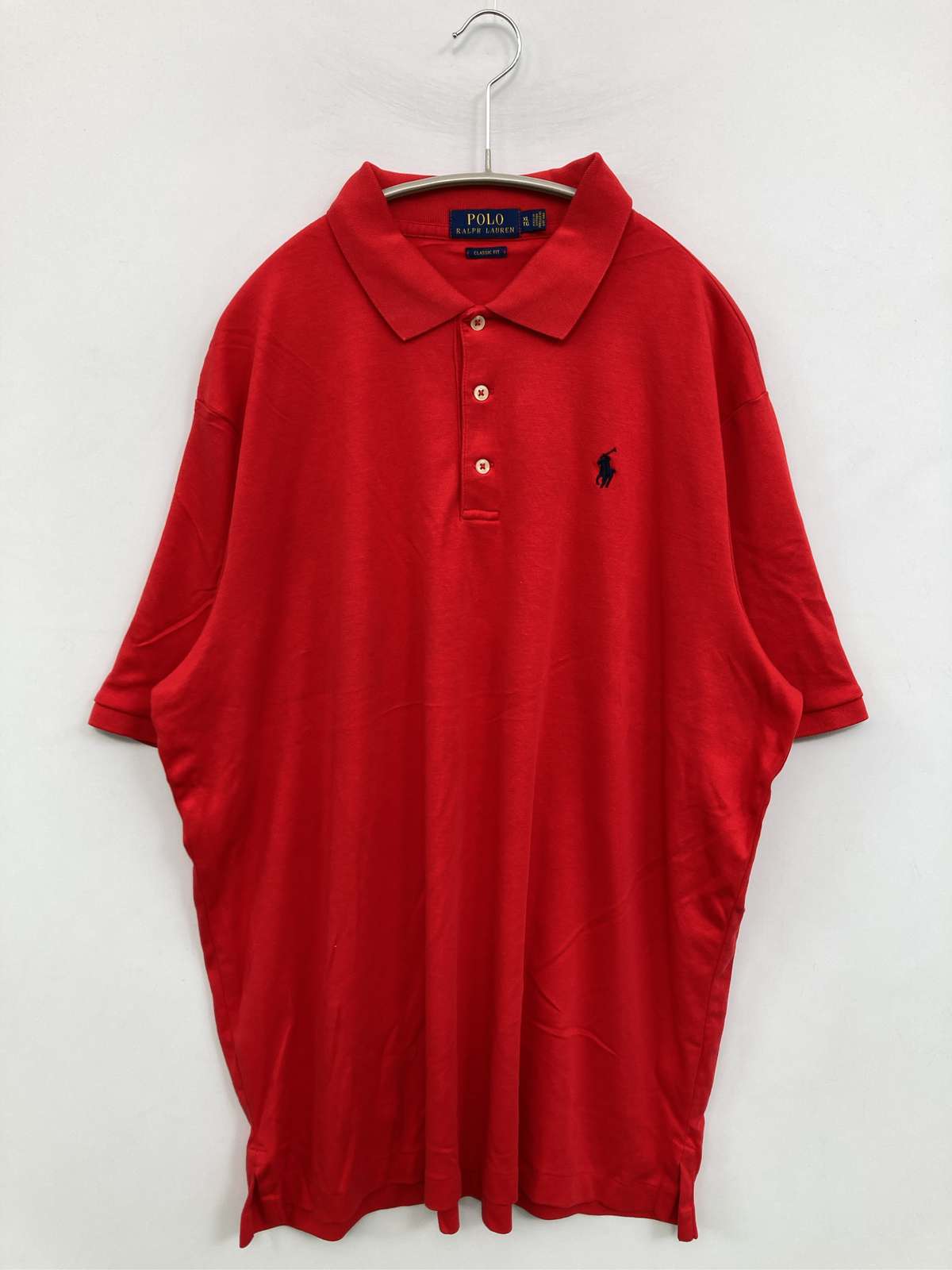 【中古】Polo Ralph Lauren ポロラルフローレン ポロシャツ XL レッド 無地 ワンポ...
