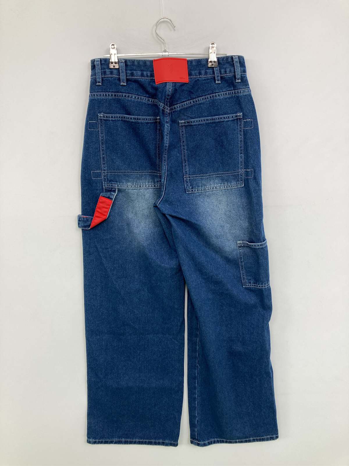 digdig 楽天市場店の【中古】DENIM DESIGNER デニムパンツ M ブルー フルレングス 無地 ワンポイント ワイド・ルーズ ストレート レギュラー ヴィンテージ レディース｜アングル2