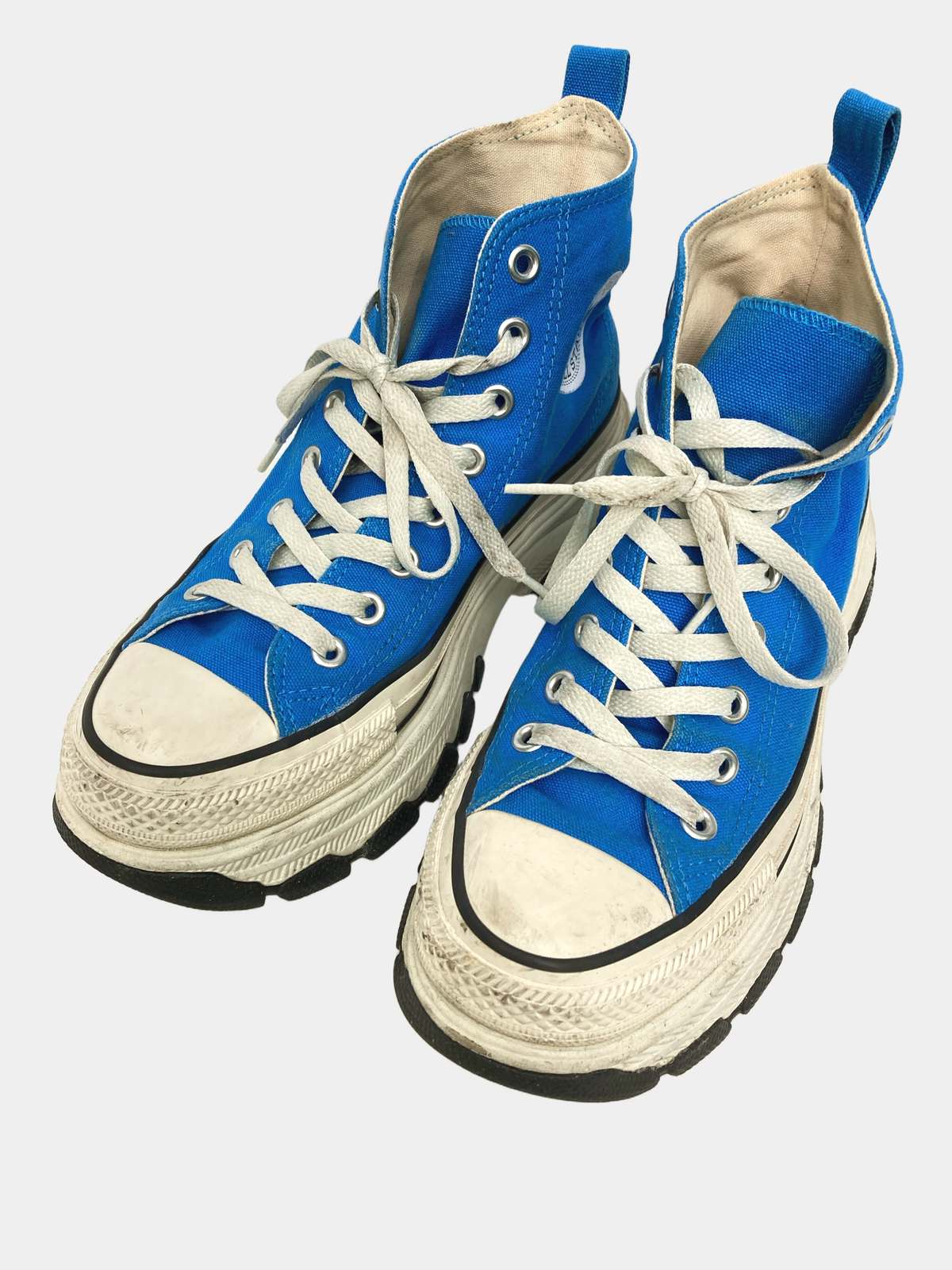 【中古】CONVERSE コンバース スニーカー スカイブルー キャンバス ワンポイント 無地 ブランドロゴ 紐 ミッドカット レディース digdig-10067865 digdig 楽天市場店 パッケージ画像