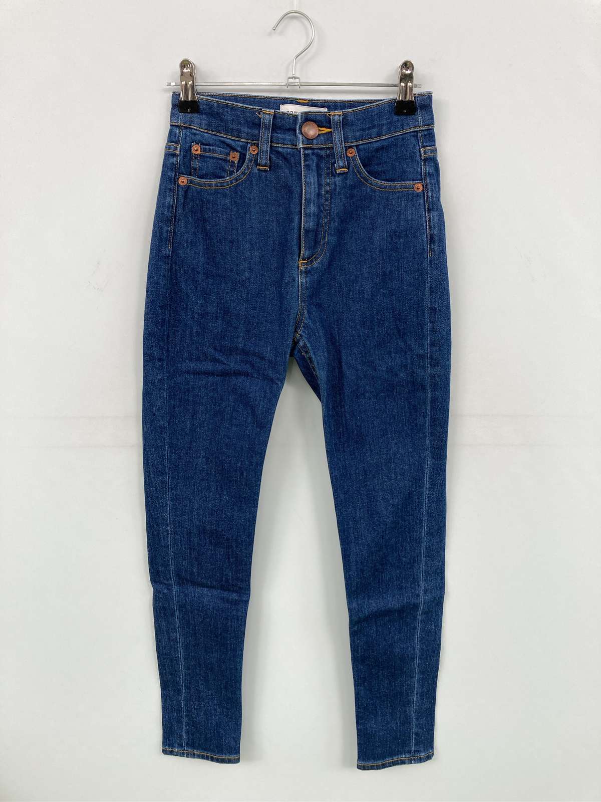 裤子 - 【中古】23区DENIM デニムパンツ 30 ネイビー フルレングス 無地 スキニー・タイト テーパード レギュラー リジッド・ワンウォッシュ レディース
