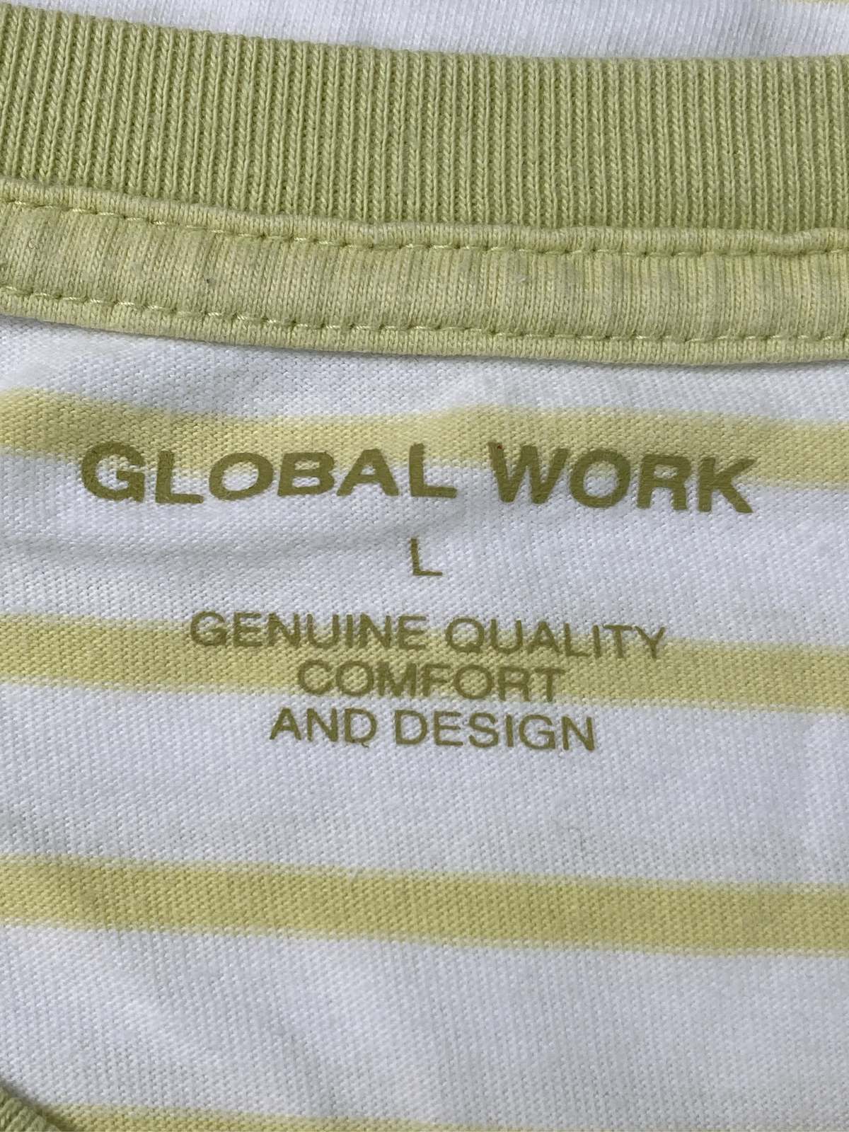 【中古】GLOBAL WORK グローバルワーク Tシャツ/カットソー L ライトグリーン ボーダー柄 ミドル丈 長袖 ライン柄 クルーネック(丸首) レディース digdig-10070308 digdig 楽天市場店 サンプル画像3