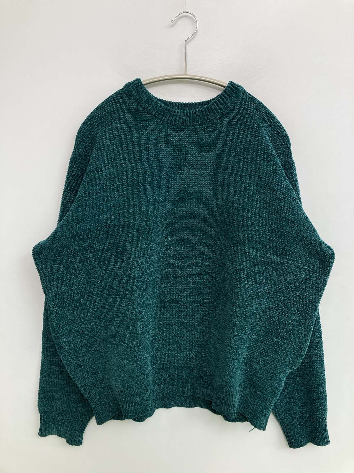 【中古】coen コーエン ニット/セーター X-LARGE グリーン ナイロン ニット 無地 ミドル丈 長袖 クルーネック(丸首) レディース